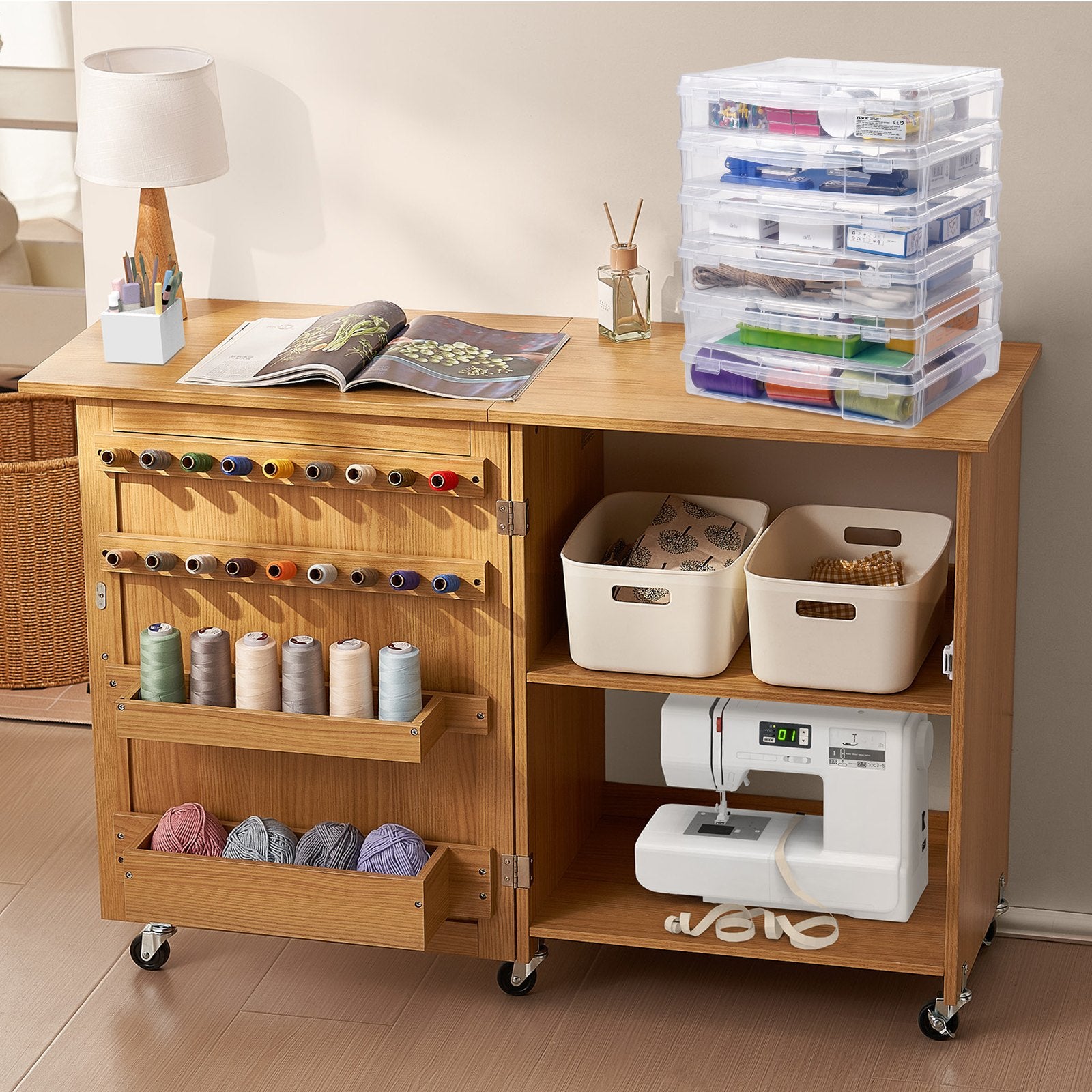 Scrapbook Paper Storage 6 Pack Stackable Plastic Board Game Boxes Clear Case 8