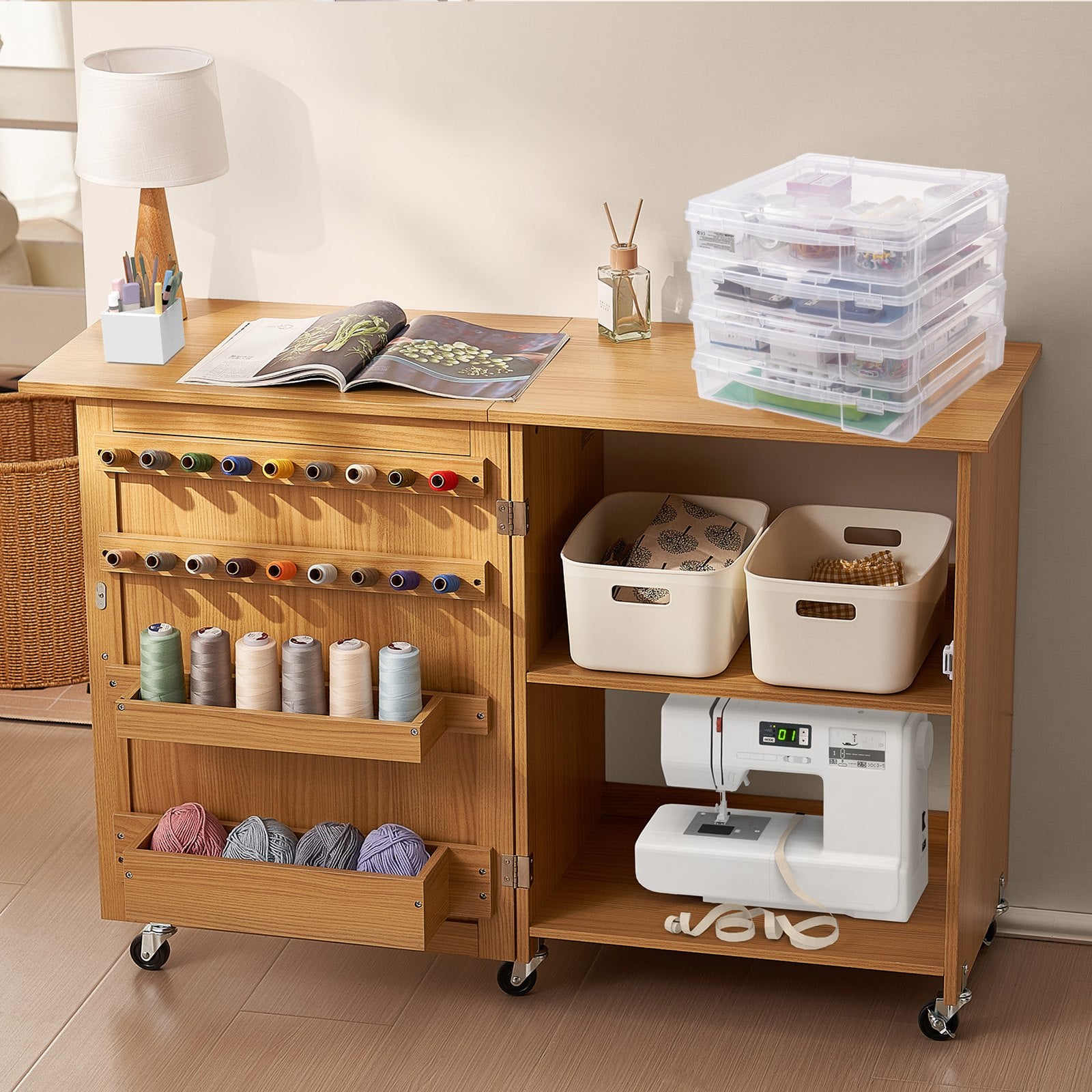 Scrapbook Paper Storage 4 Pack Stackable Plastic Board Game Boxes Clear Case 8