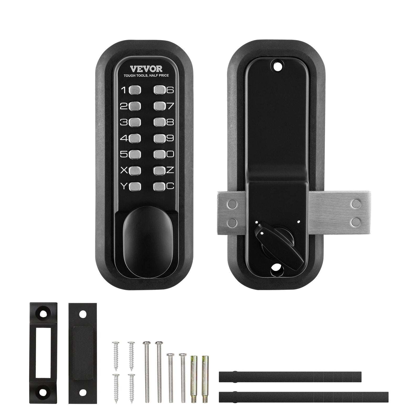 VEVOR Mechanical Keyless Entry Door Lock, 14 Digit Keypad, Water-proof Zinc Alloy, Outdoor Gate Door Locks Set with Surface-mounted Latch, Keypad and Knob, Easy to Install, for Garden, Garage, Yard 9