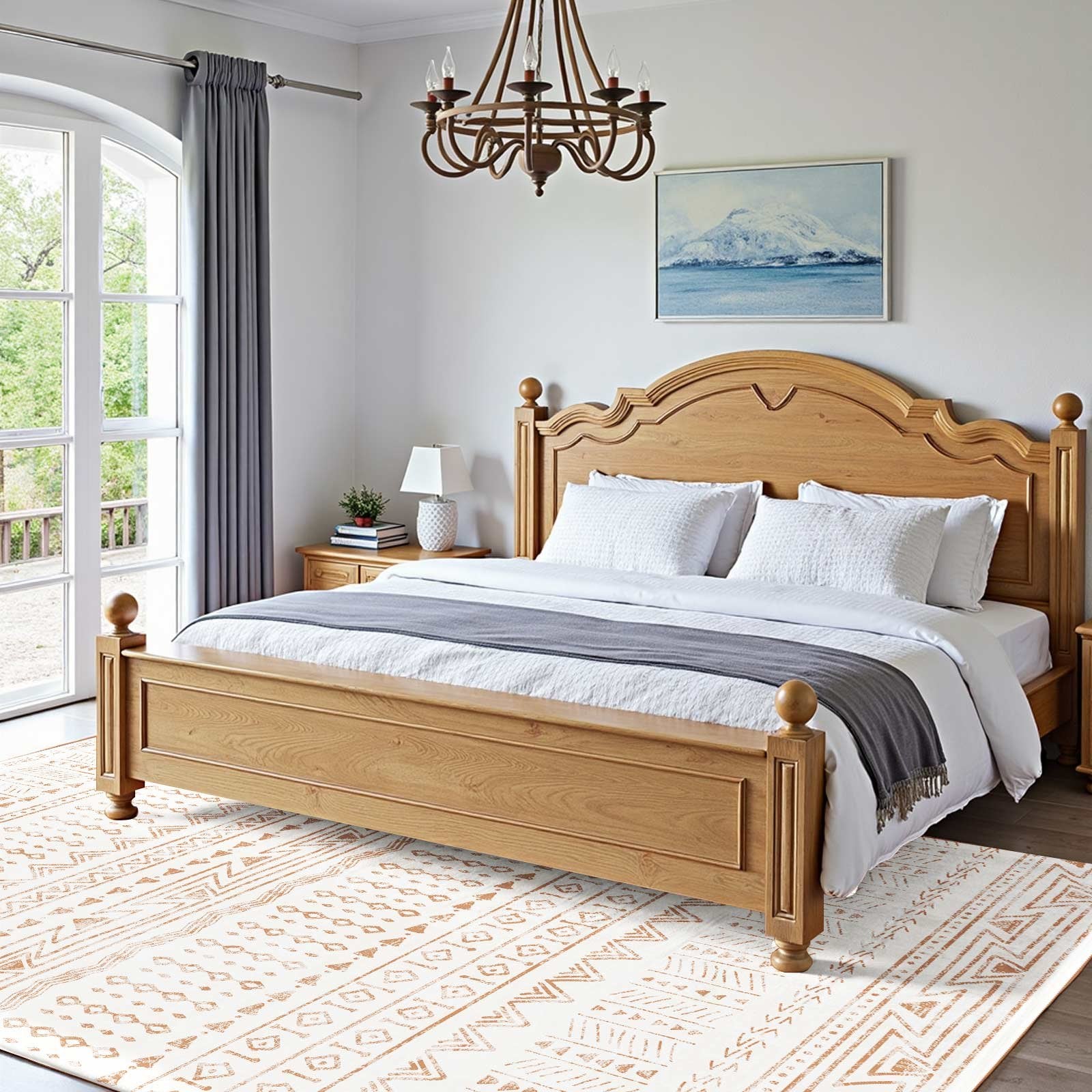 VEVOR Area Rug, 1524x2133.6mm Large Washable Rug, Non-Slip Tear-Resistant Soft Carpet, Pet & Child Friendly Modern Area Rugs, Indoor Mat for Bedroom, Office, Living Room, Kids Room, Entryway, Beige 8