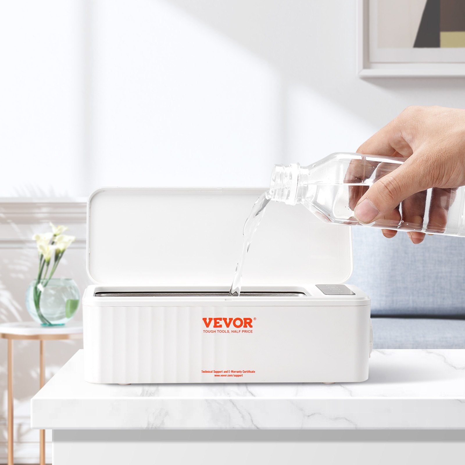 VEVOR Jewelry Cleaner Ultrasonic Machine, Ultrasonic Cleaner Machine 16oz (470ml) with 4 Timer Modes, Portable ultrasonic jewelry cleaner with Cleaning Basket for Eyeglasses, Watches, Dentures, Rings 7