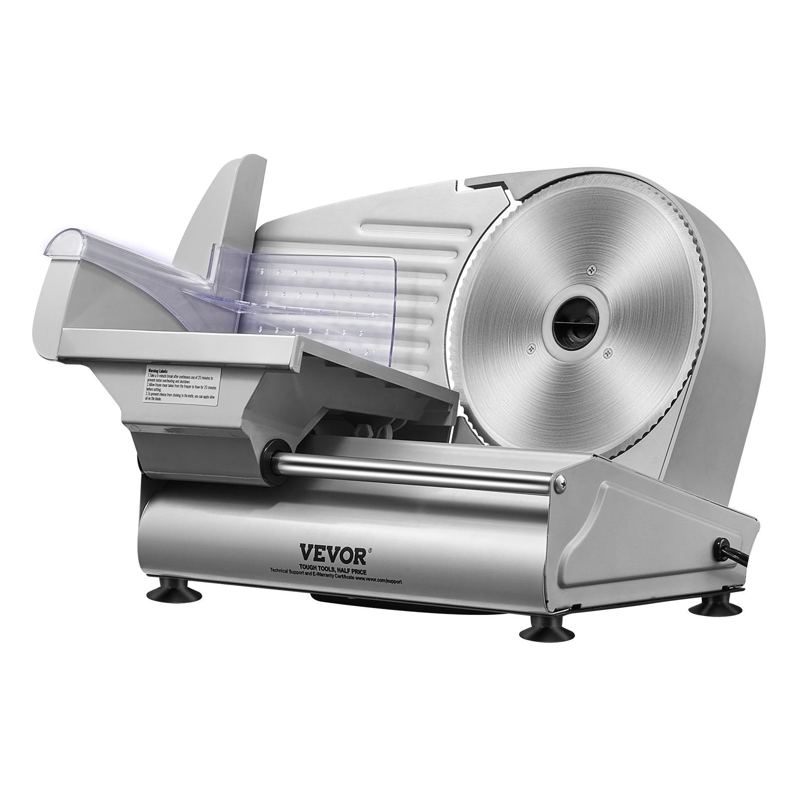 VEVOR Meat Slicer, 180W Electric Deli Food Slicer with 7.5" SUS420 Stainless Steel Blade and Blade Guard, 0 - 0.6 inch Adjustable Thickness for Home Use, Easy to Clean, Cut Meat, Bread, Ham and Cheese 9