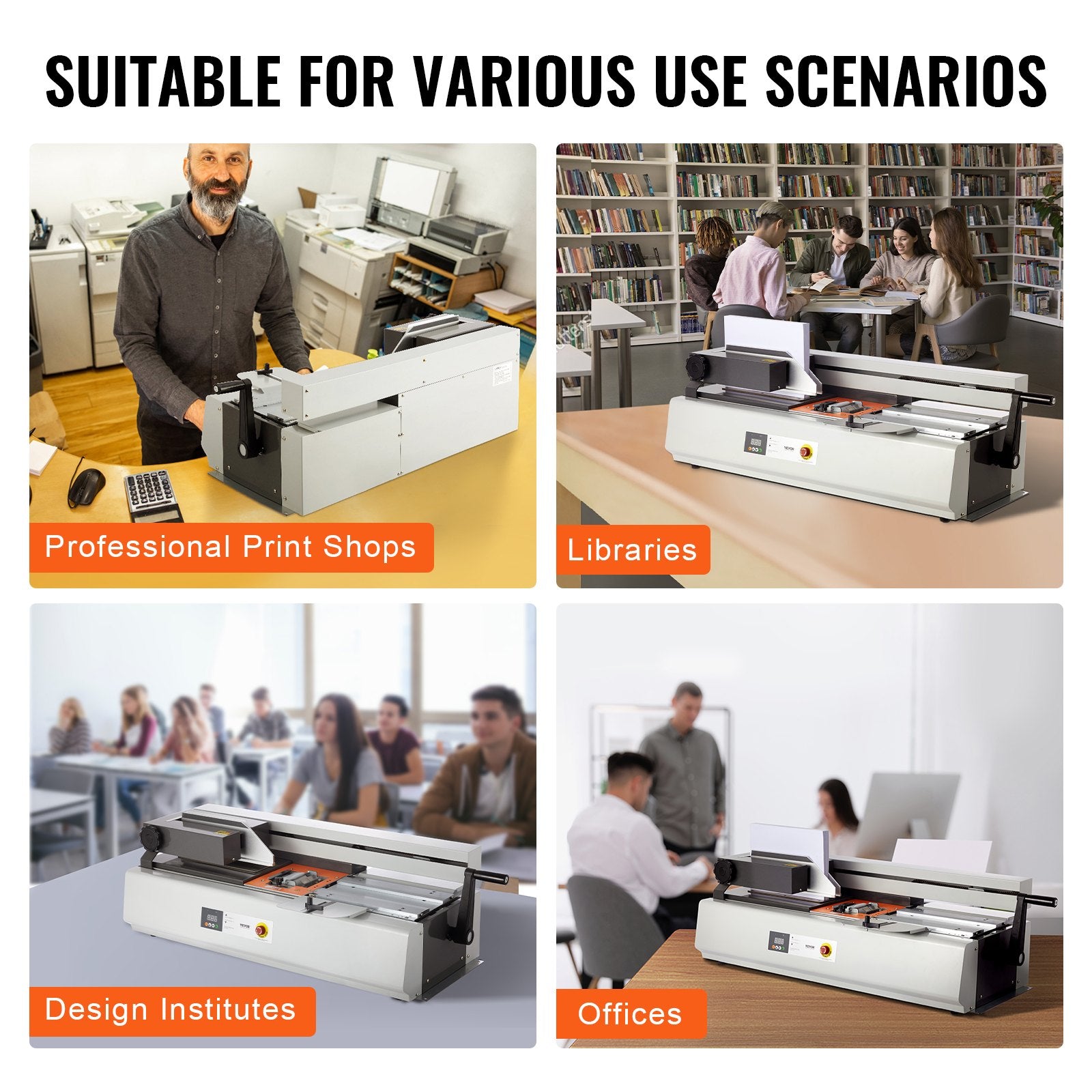 VEVOR Thermal Binding Machine, 400 Sheets Capacity Hot Glue Binding Machine, Thermal Book Binder 40mm Binding Thickness A3(Short Edge)/A4/A5 Document 6