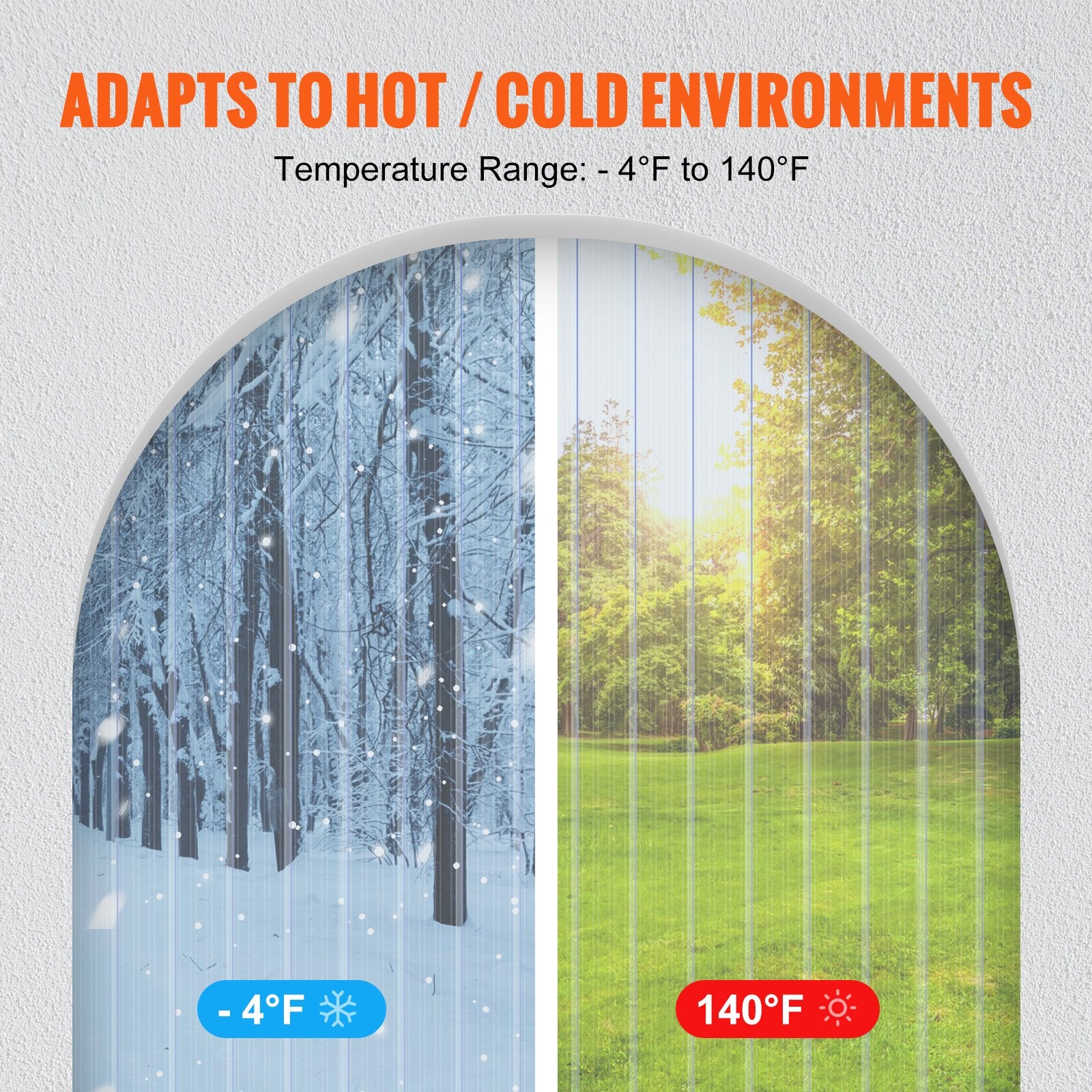 VEVOR Strip Curtain, 3048 cm L x 30.5 cm W x 3 mm Thickness, Clear Ribbed PVC Curtain Strip Door Bulk Roll, Plastic Door Strips for Doorway of Supermarket, Garage, Warehouse, Barn, Pet Animal House 4