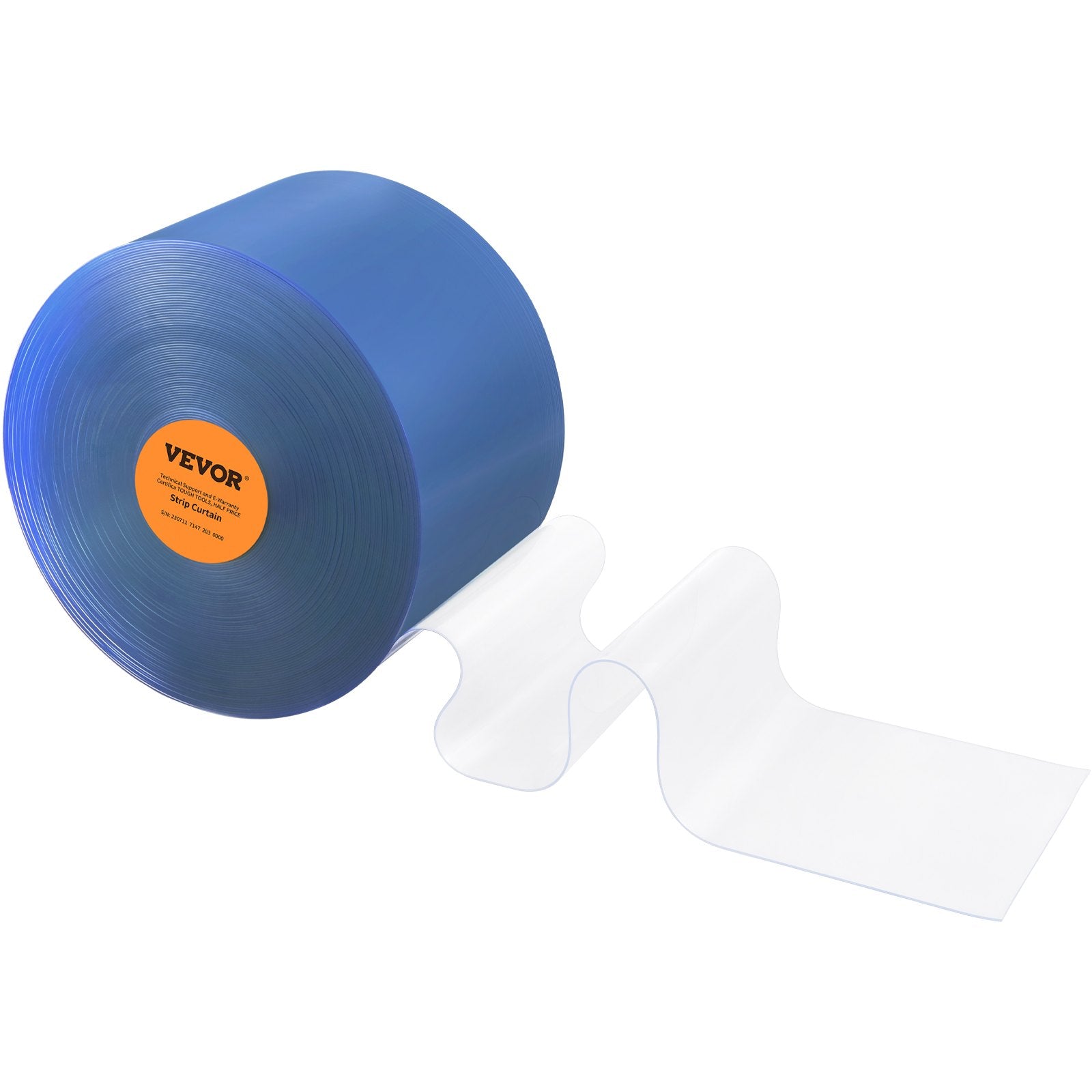 VEVOR Strip Curtain, 2500 cm L x 20 cm W x 2 mm Thickness, Clear PVC Smooth Curtain Strip Door Bulk Roll, Plastic Door Strips for Doorways of Supermarket, Garage, Warehouse, Barn, Pet Animal House 11