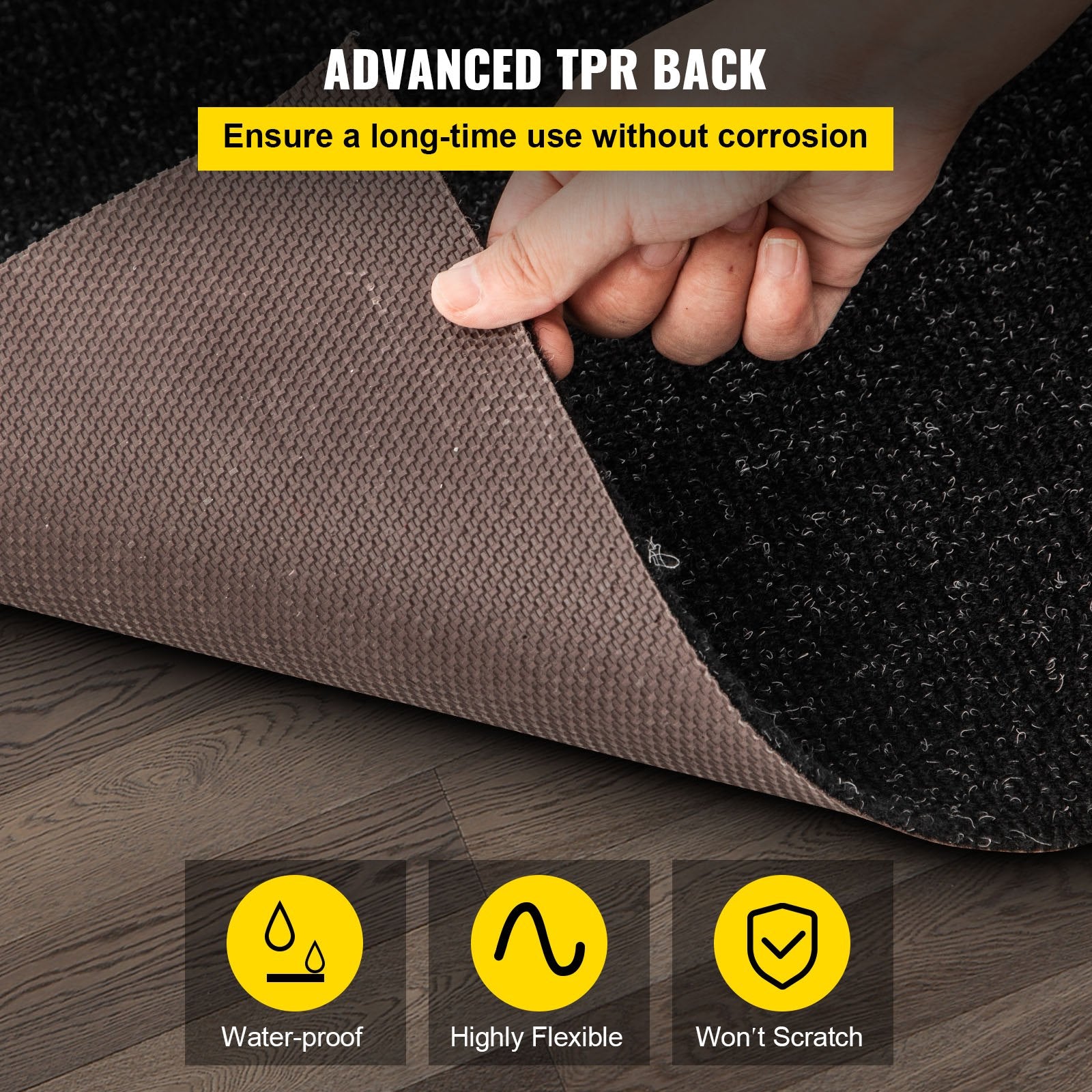 VEVOR Bass Boat Carpet Cutpile Marine Carpet 6 x 13 ft Charcoal Black In/Outdoor 4