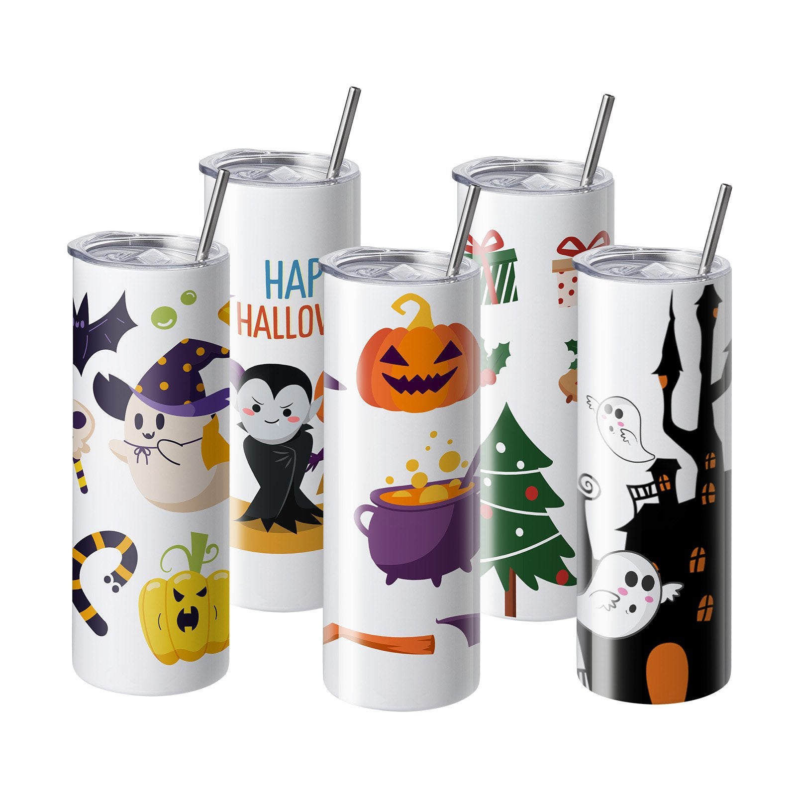 VEVOR 24 Pack Straight Sublimation Tumblers, 20 oz Blank Tumbler Bulk, Stainless Steel Double Wall Tumbler Cups with Straw, Lid, Brush, Base, Shrink Wrap, Gift Box, for Heat Press and Heat Transfer 11