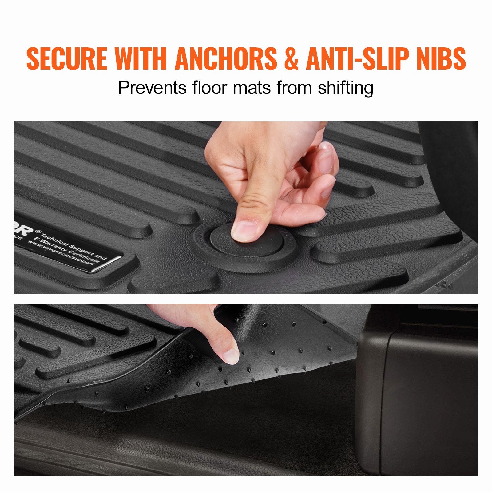 VEVOR Automotive Floor Mats Fits for Chevrolet Silverado/GMC Sierra 1500 3 pcs 5