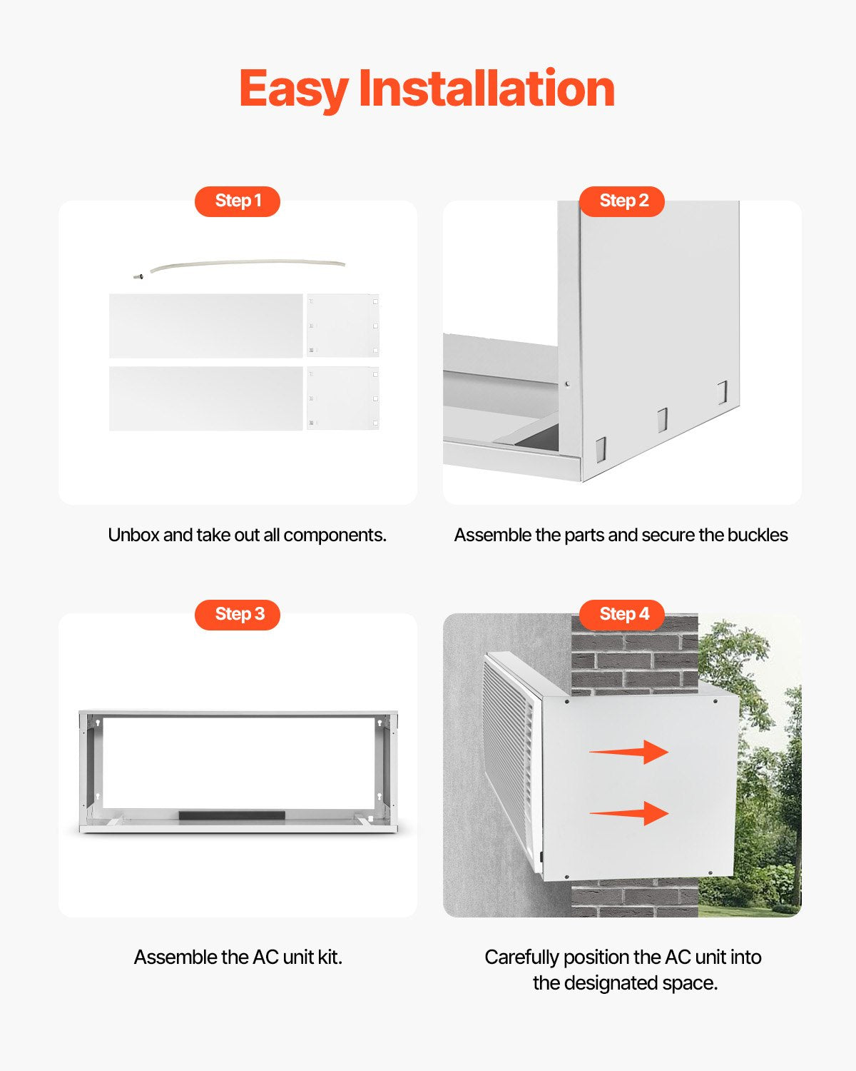 VEVOR Air Conditioner Wall Sleeve 42 in Universal Through the Wall AC Sleeve 5