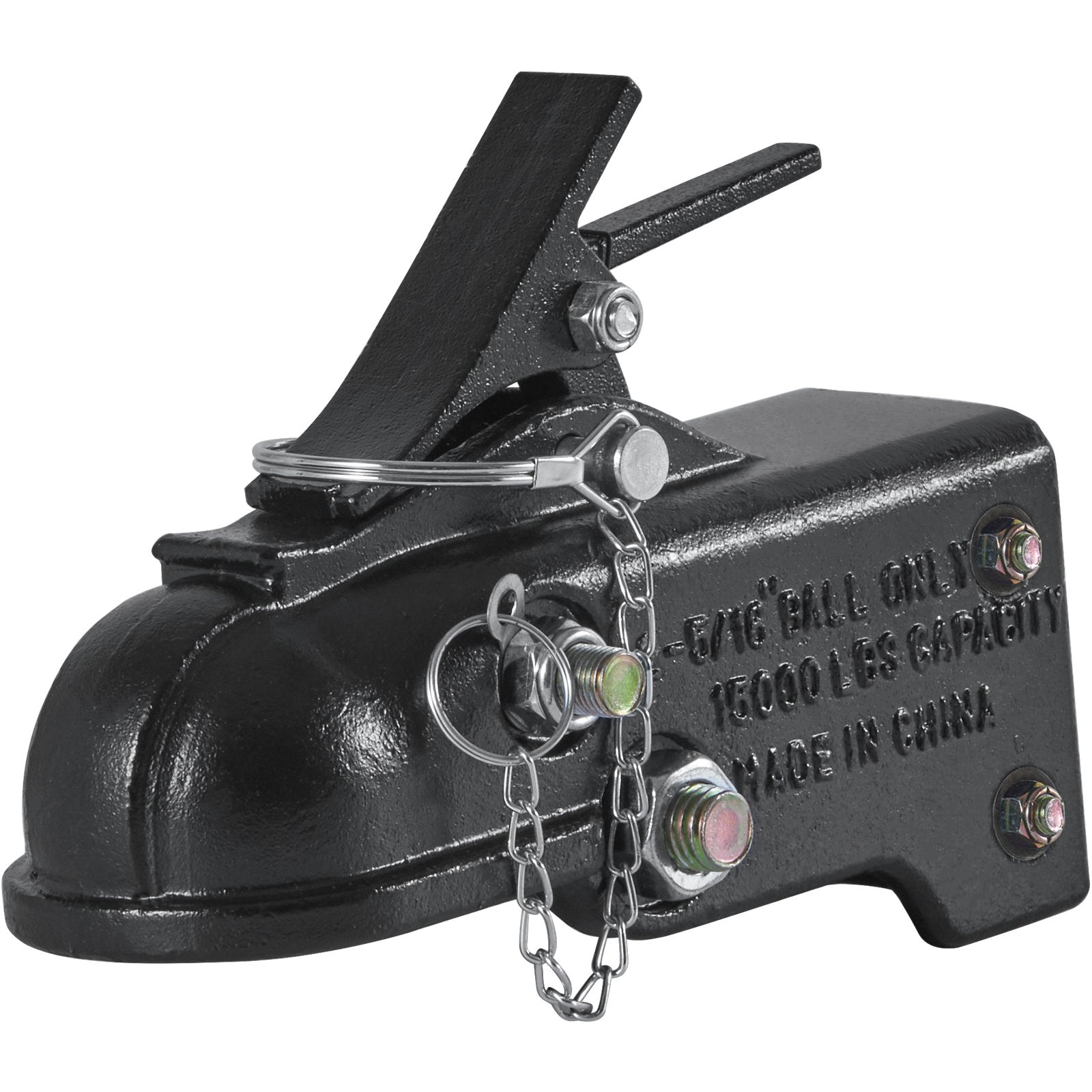 VEVOR Adjustable Trailer Coupler, 2-5/16" Hitch Ball, 15000 lbs Capacity, Heavy Duty Cast Channel-Mount Coupler with Hardware Kit, Ideal for Towing Station Wagons, Pickup Trucks, SUVs, Black Coating 10