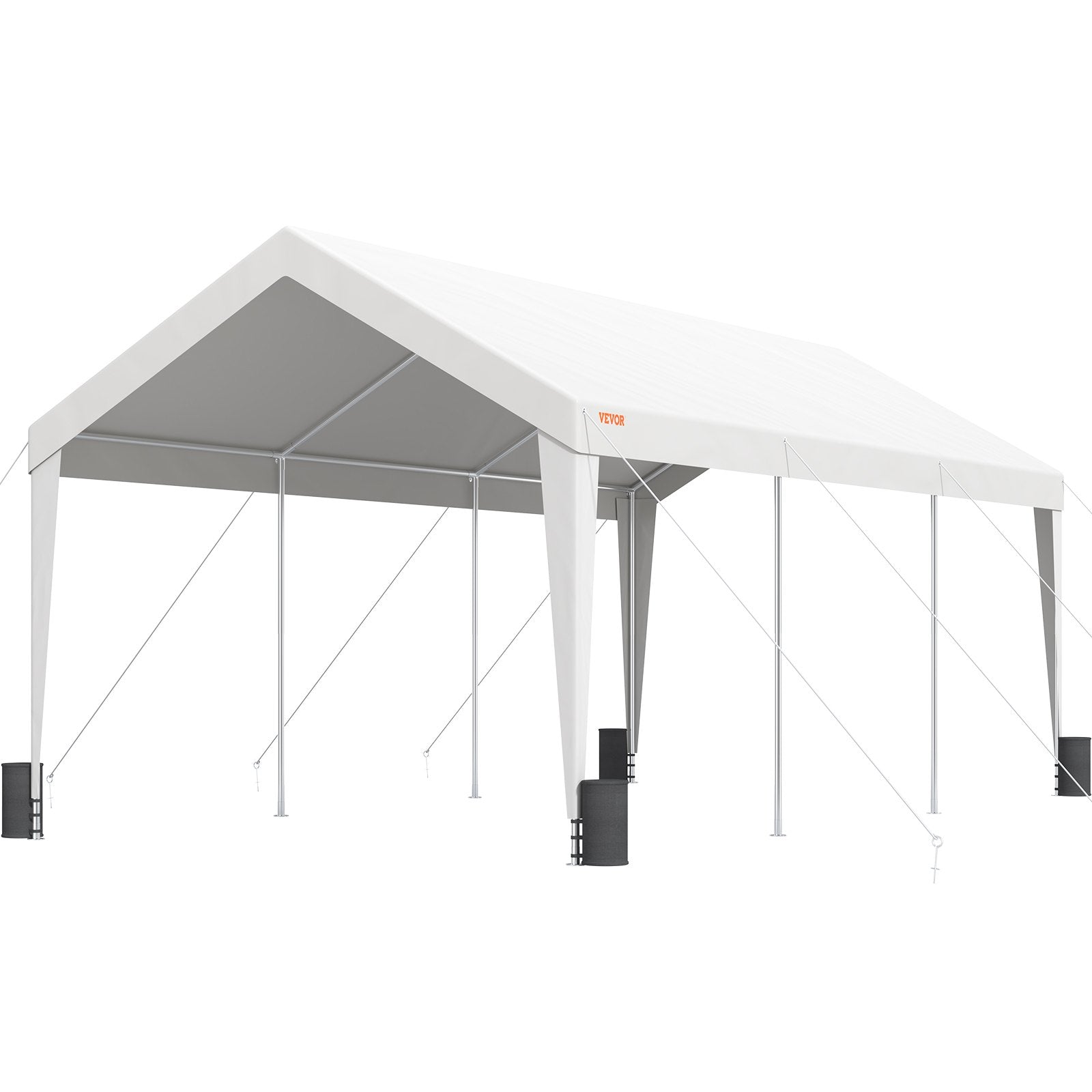 VEVOR Carport Car Canopy Garage Shelter Tent 10x20ft with 8 Poles for Auto Boats 11