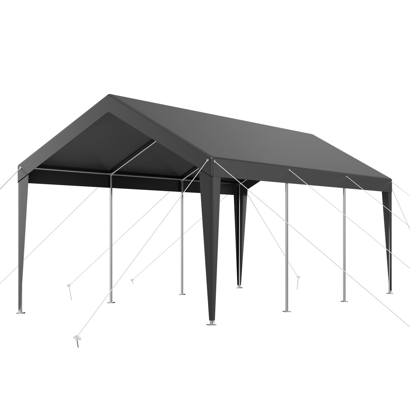 VEVOR Carport Car Canopy 10 x 20 FT Heavy Duty Portable Car Shelter Tent Grey
