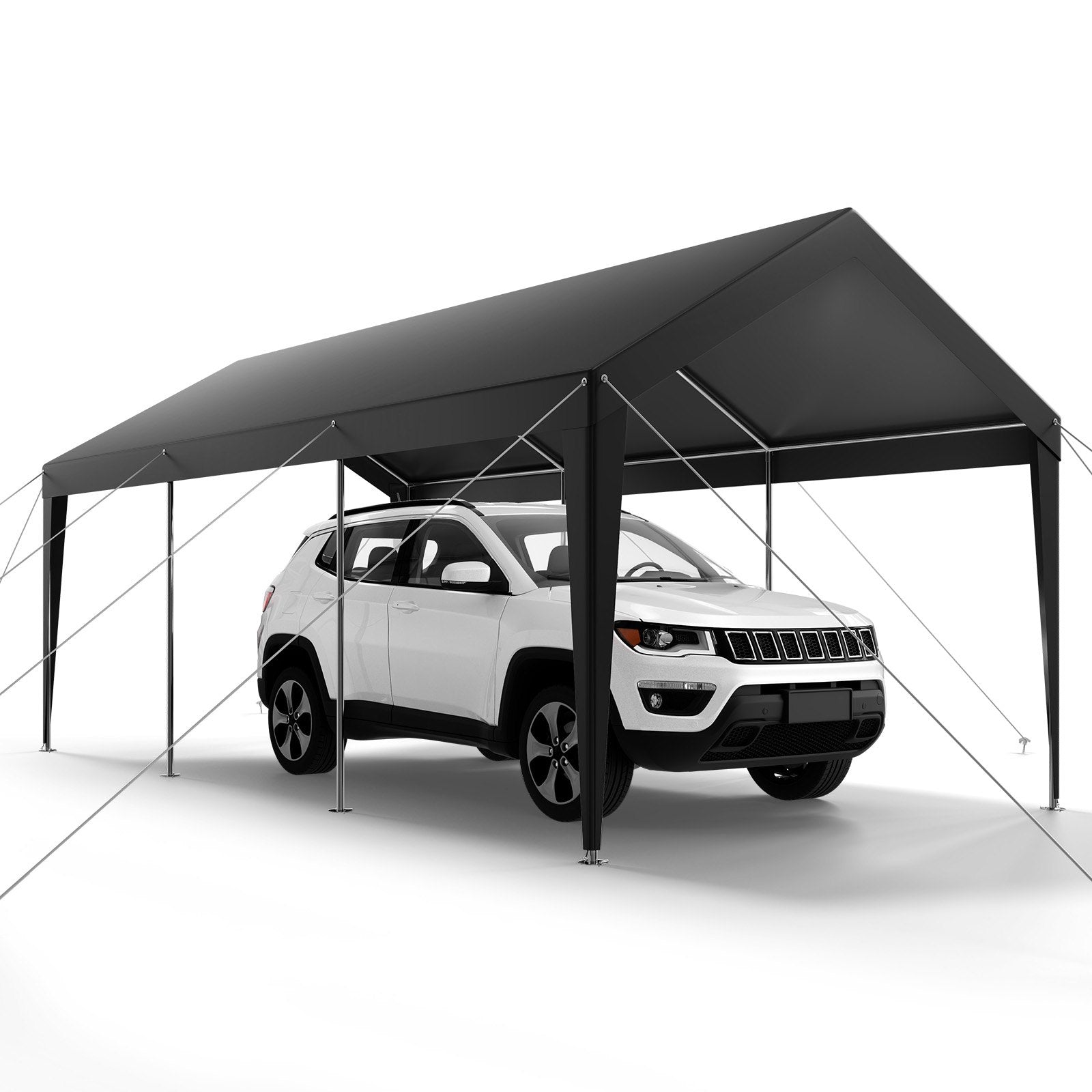 VEVOR Carport Car Canopy 10 x 20 FT Heavy Duty Portable Car Shelter Tent Grey 9