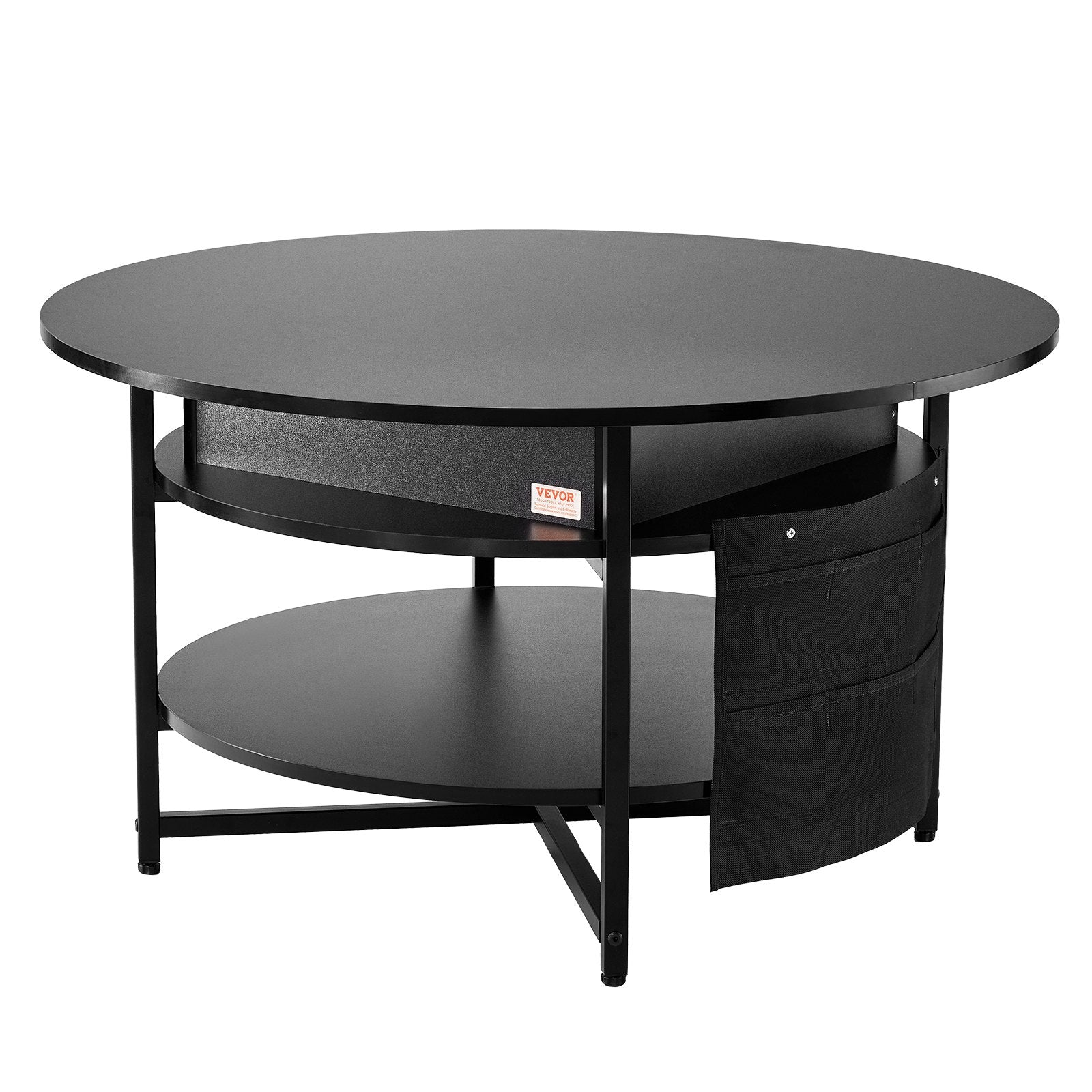 VEVOR Lift Top Coffee Table 35.3" Round Coffee Table for Living Room Black 11