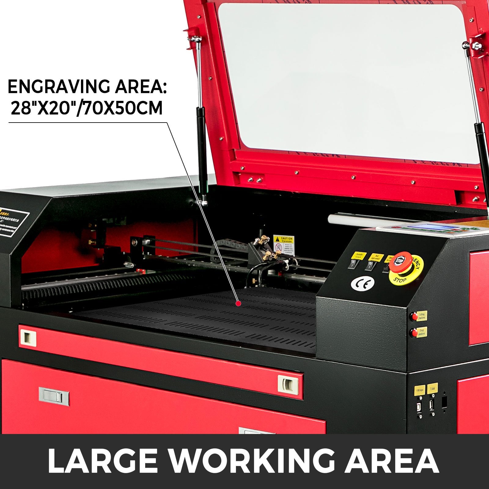 Vevor 80W CO2 Laser  Engraver Engraving Cutting Machine With Color Screen 700*500mm 3