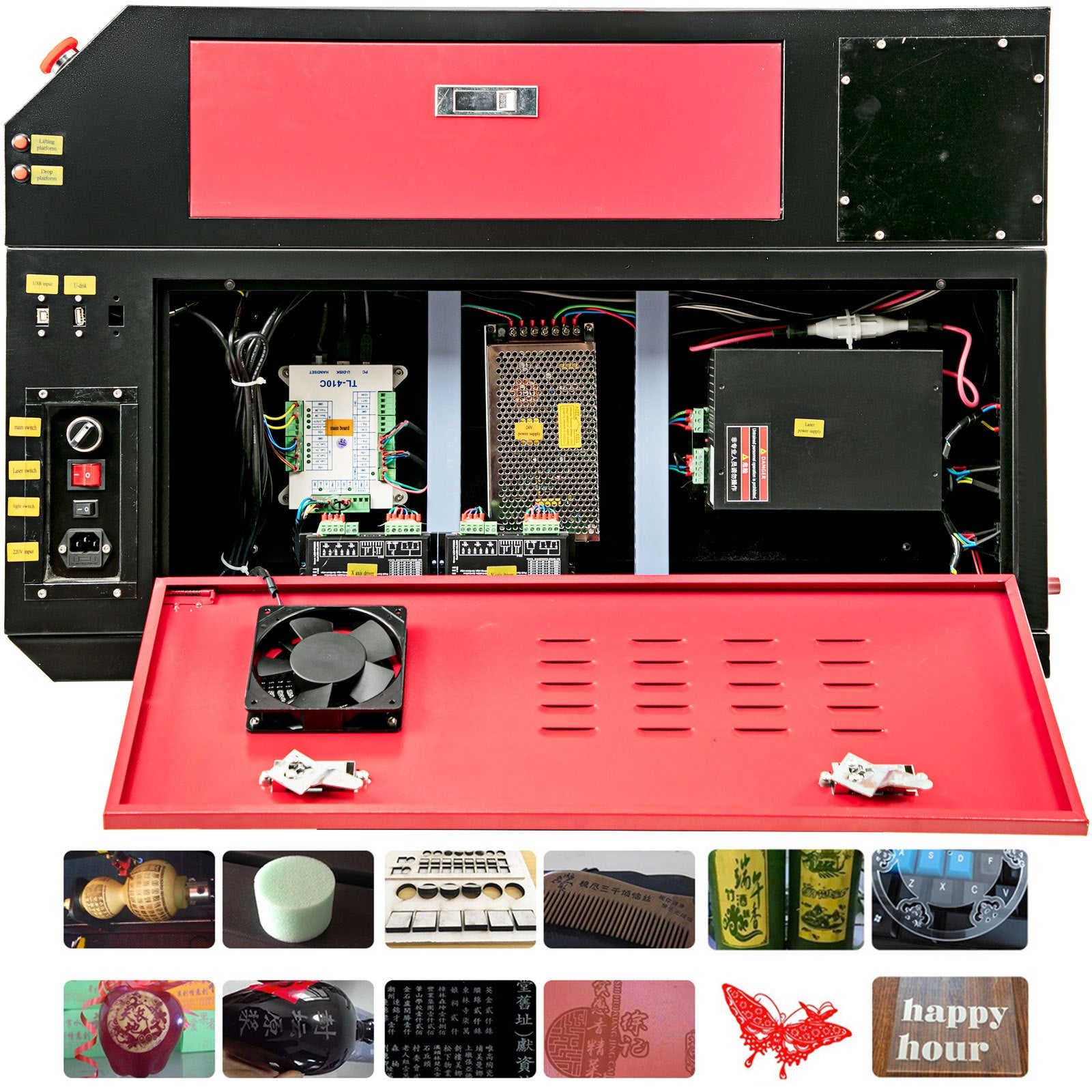 Vevor 80W CO2 Laser  Engraver Engraving Cutting Machine With Color Screen 700*500mm 8