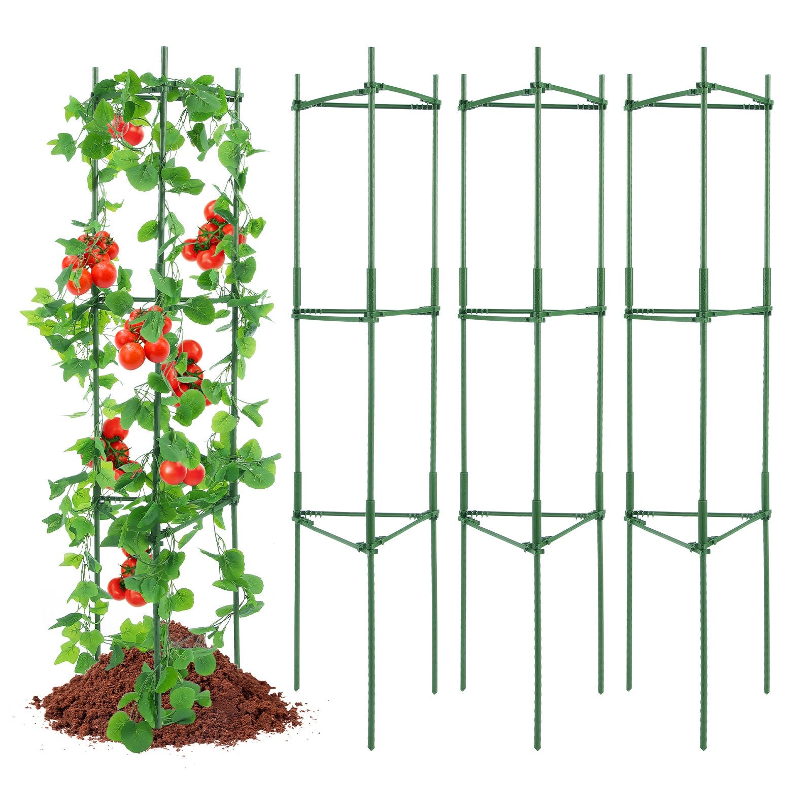 VEVOR 4 Packs Tomato Cages for Garden 1620 mm Tomato Plant Stakes Support Cage 10