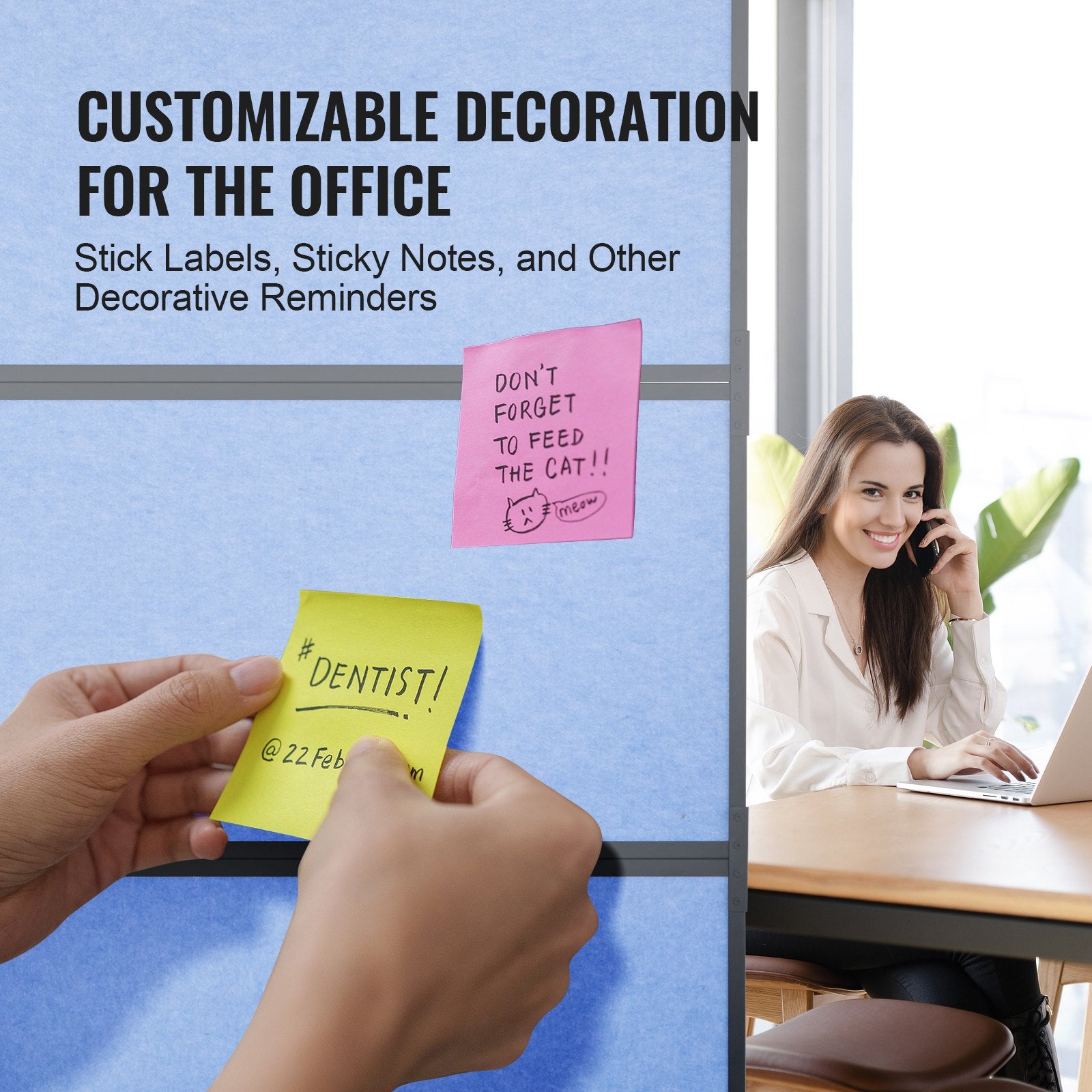 VEVOR Acoustic Room Divider Partition Panel Privacy Screen 2 Pack Indigo Blue 4