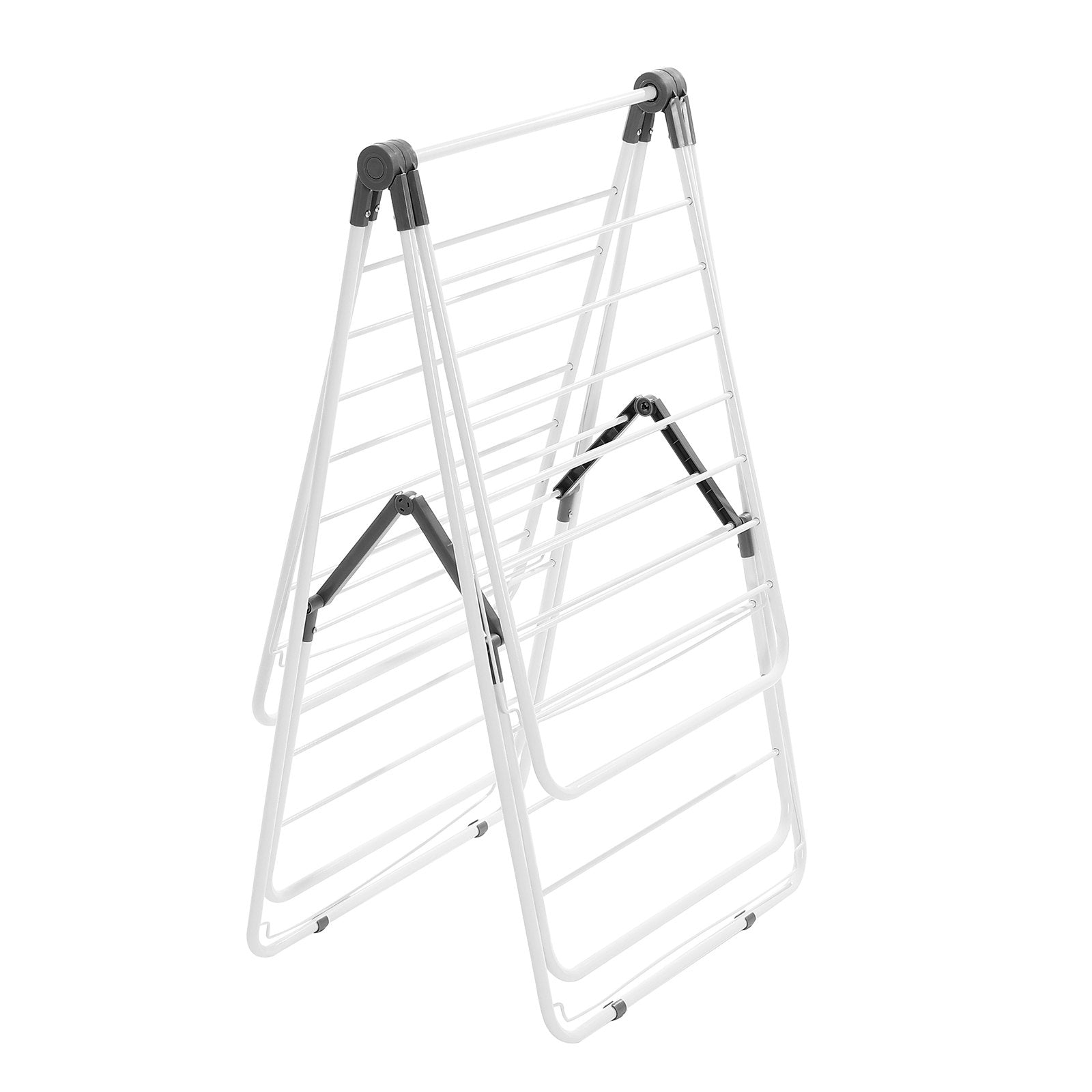 VEVOR 2-Tier Foldable Clothes Drying Rack with Sock Clips & 31 Drying Rods White 10