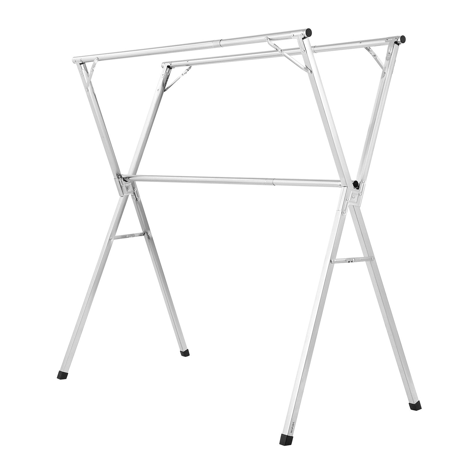 VEVOR 2-Tier Telescopic Clothes Drying Rack w/ 30 Windproof Holes & 2 Shoe Hooks 9