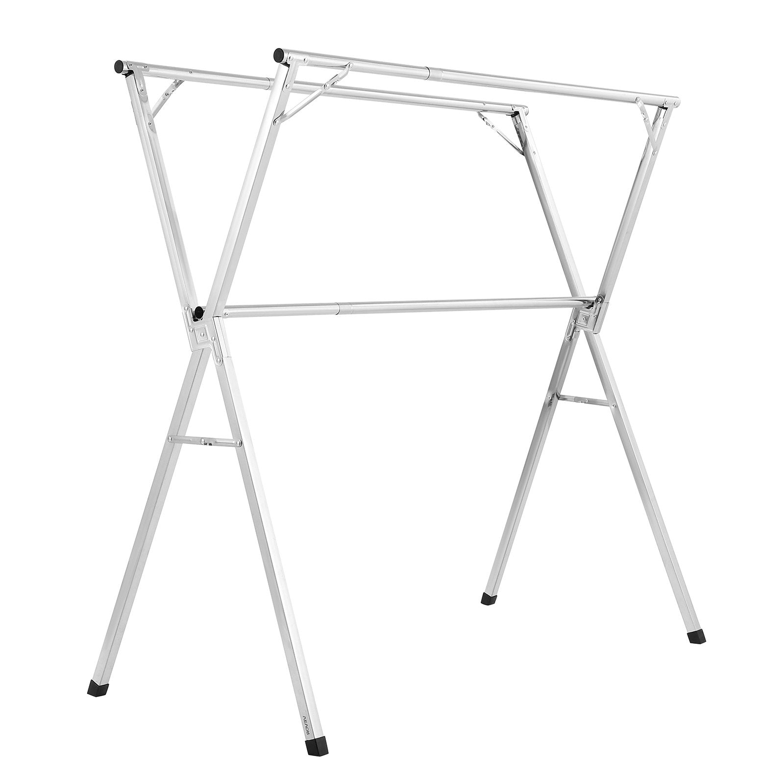 VEVOR 2-Tier Telescopic Clothes Drying Rack w/ 30 Windproof Holes & 2 Shoe Hooks 10