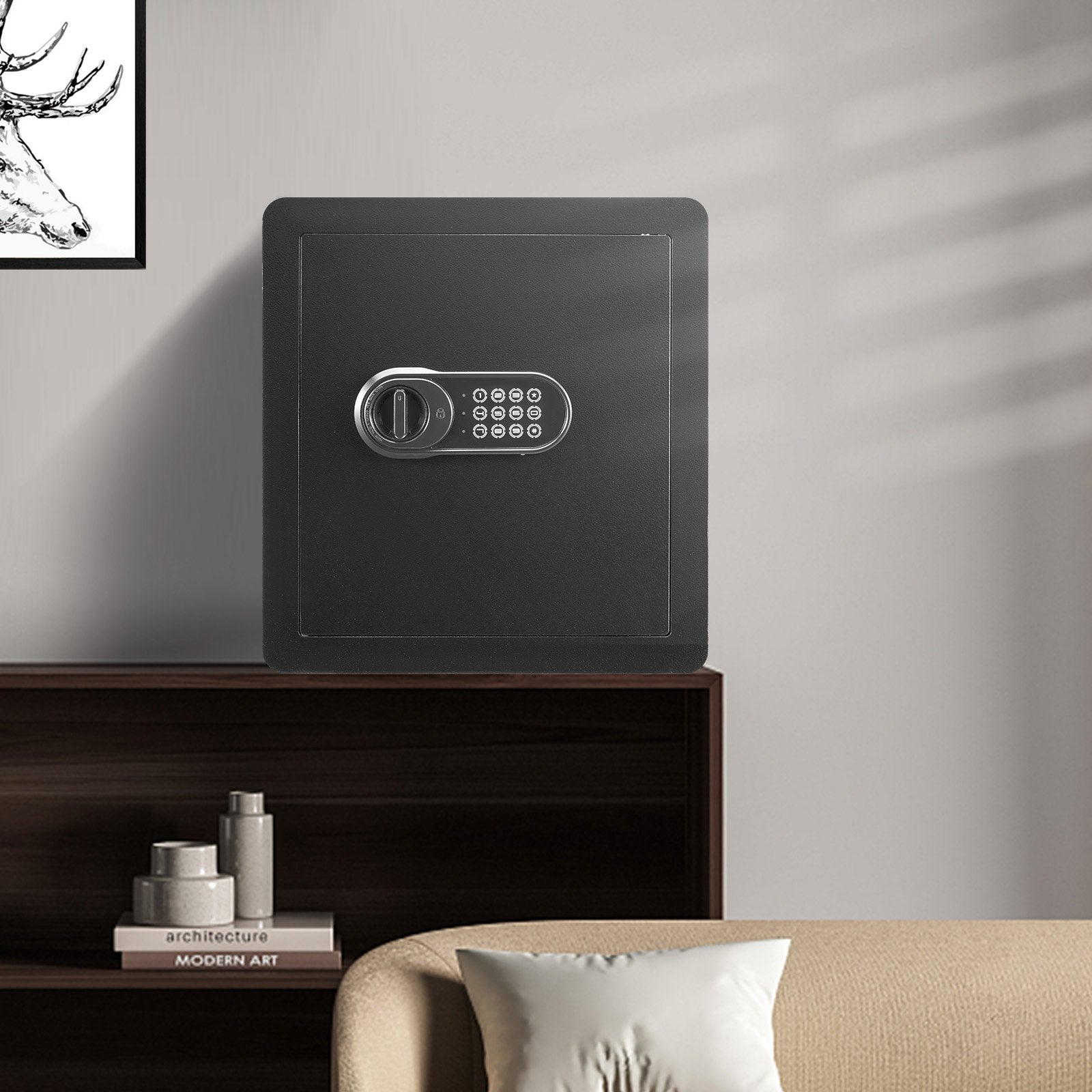 VEVOR Safe 1.8 Cubic Feet Home Safe Steel for Cash Gold 15.75x13x16.9 inch 8