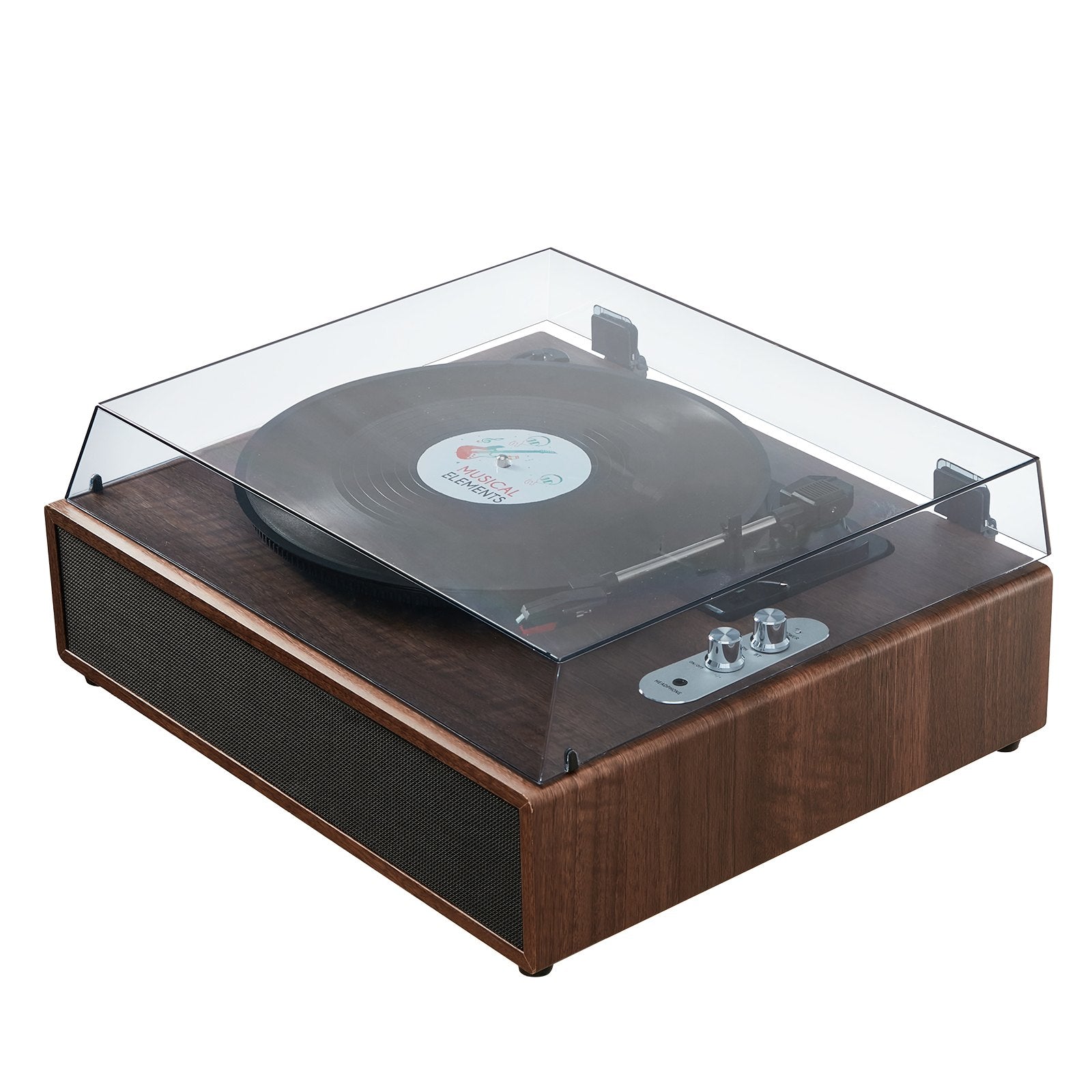 VEVOR Bluetooth Vinyl Record Player 3-Speed Belt Driven Turntable 10W Speakers 9