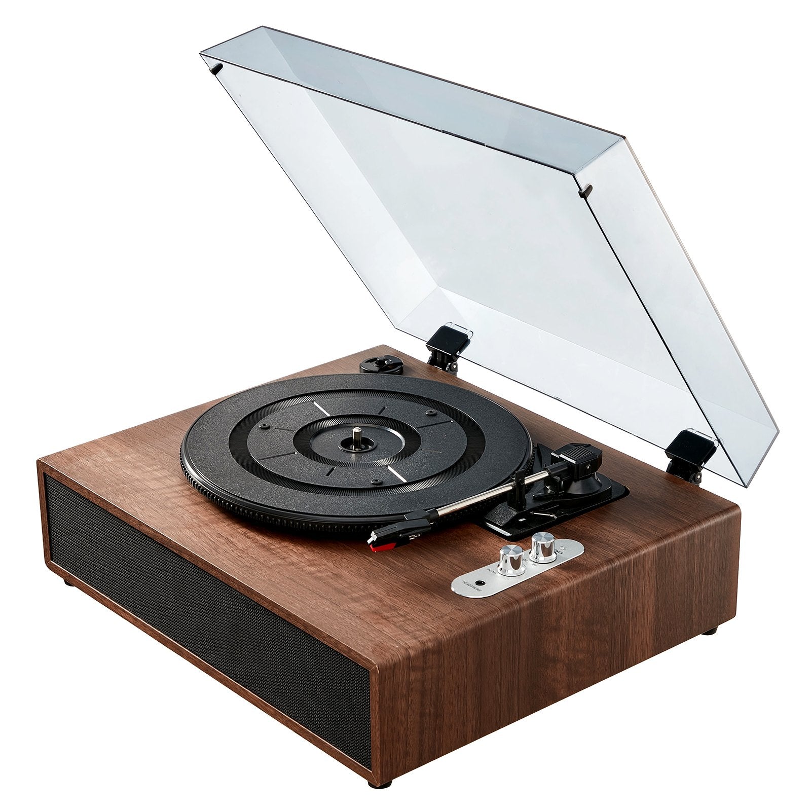 VEVOR Bluetooth Vinyl Record Player 3-Speed Belt Driven Turntable 10W Speakers 10