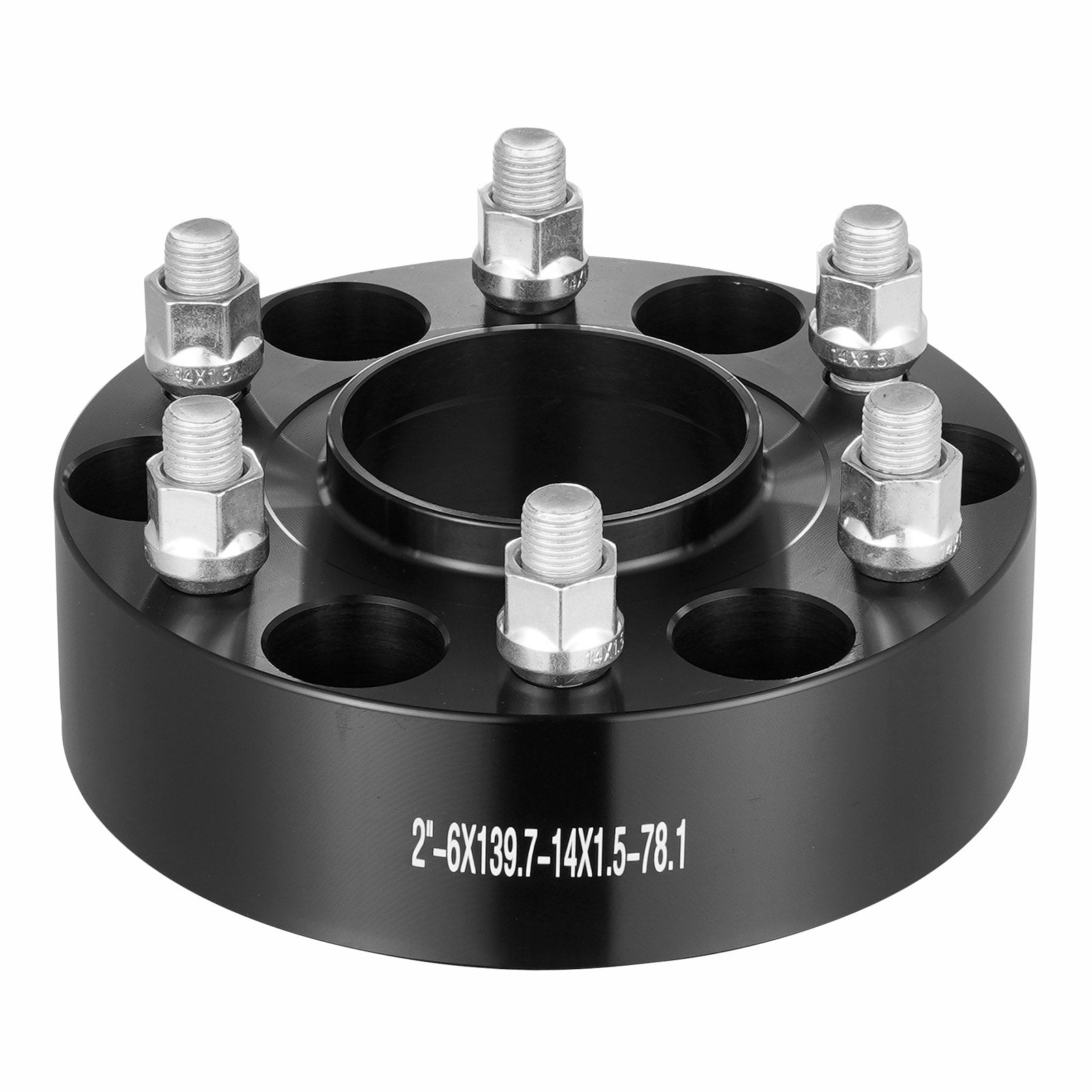 VEVOR 2" 6"x5.5" Wheel Spacers Wheel Adapters 6 Lug Forged Spacer 4 PCS Black 9