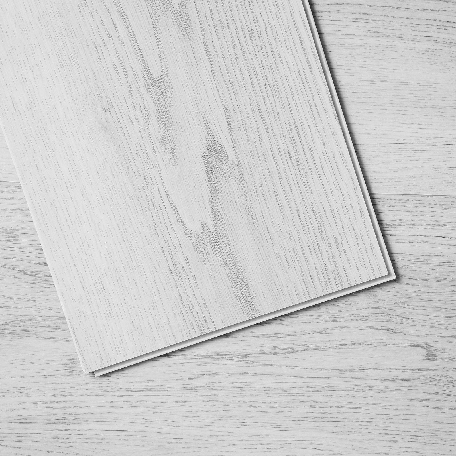 VEVOR Interlocking Vinyl Floor Tiles 48 x 7.3 inch, 10 Tiles 5.5mm Thick Snap Together, Light Gray Wood Grain DIY Flooring for Kitchen, Dining Room, Bedrooms & Bathrooms, Easy for Home Decor