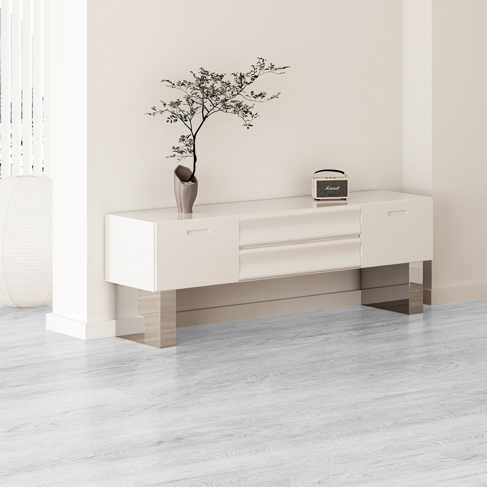 VEVOR Interlocking Vinyl Floor Tiles 48 x 7.3 inch, 10 Tiles 5.5mm Thick Snap Together, Light Gray Wood Grain DIY Flooring for Kitchen, Dining Room, Bedrooms & Bathrooms, Easy for Home Decor 8