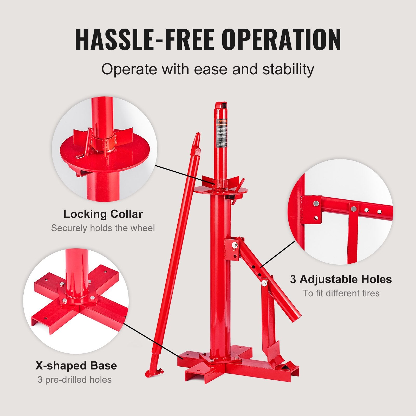 VEVOR Manual Tire Changer, Portable Hand Bead Breaker Mounting Tool for 203 - 406 mm Tires, Compatible with Car Truck Trailer, Tire Mounting Machine for Home Garage Small Auto Shop 6