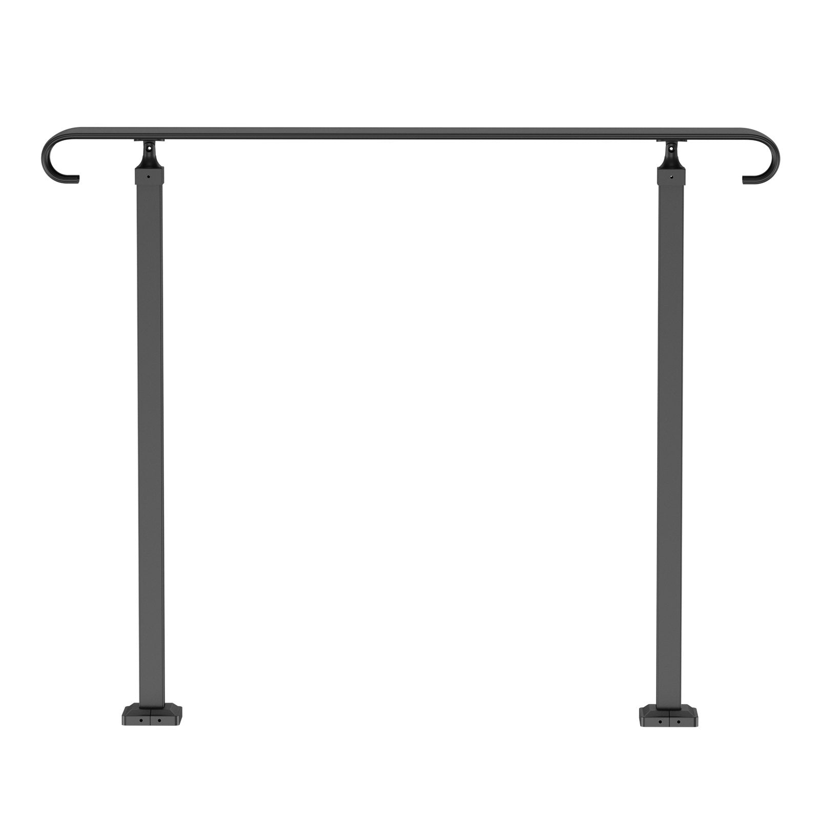 VEVOR Handrails for Outdoor Steps, Fit 1-3 Steps Wrought Iron Handrail, Outdoor Stair Railing, Adjustable Front Porch Hand Rail, Black Transitional Hand railings for Concrete Steps or Wooden Stairs 10