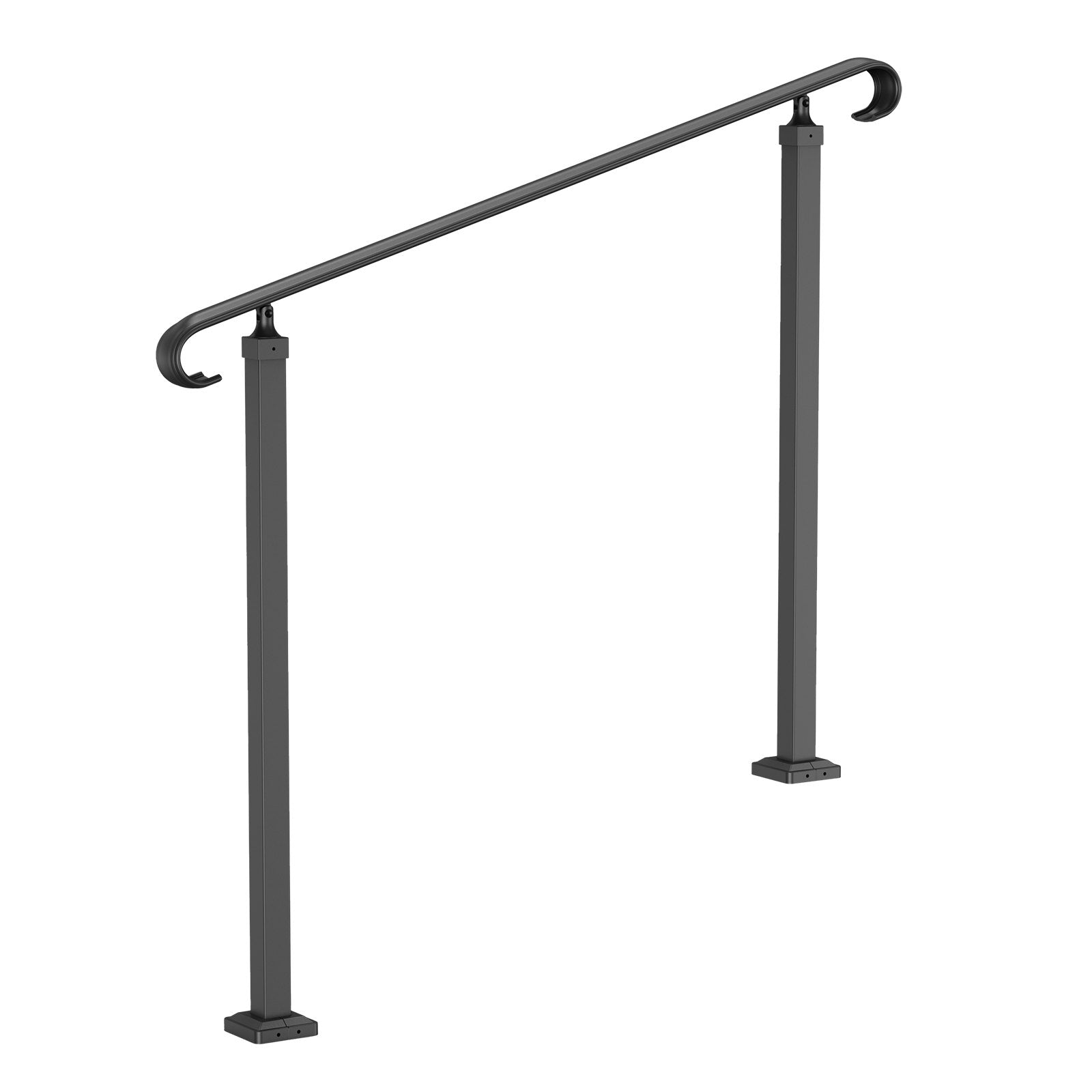 VEVOR Handrails for Outdoor Steps, Fit 1-3 Steps Wrought Iron Handrail, Outdoor Stair Railing, Adjustable Front Porch Hand Rail, Black Transitional Hand railings for Concrete Steps or Wooden Stairs 11