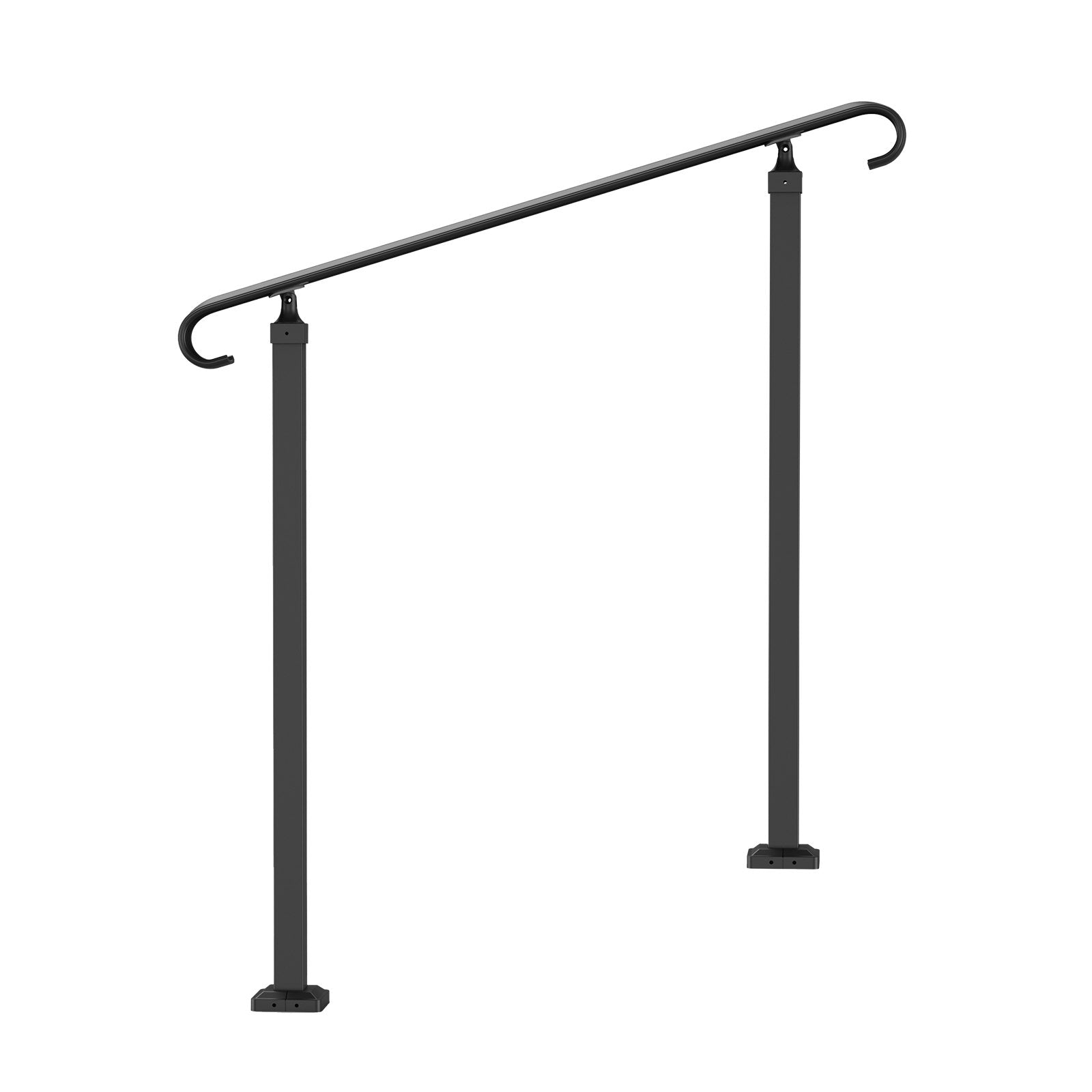 VEVOR Handrails for Outdoor Steps, Fit 1-3 Steps Outdoor Stair Railing, Wrought Iron Handrail, Adjustable Front Porch Hand Rail, Black Transitional Hand railings for Concrete Steps or Wooden Stairs 11