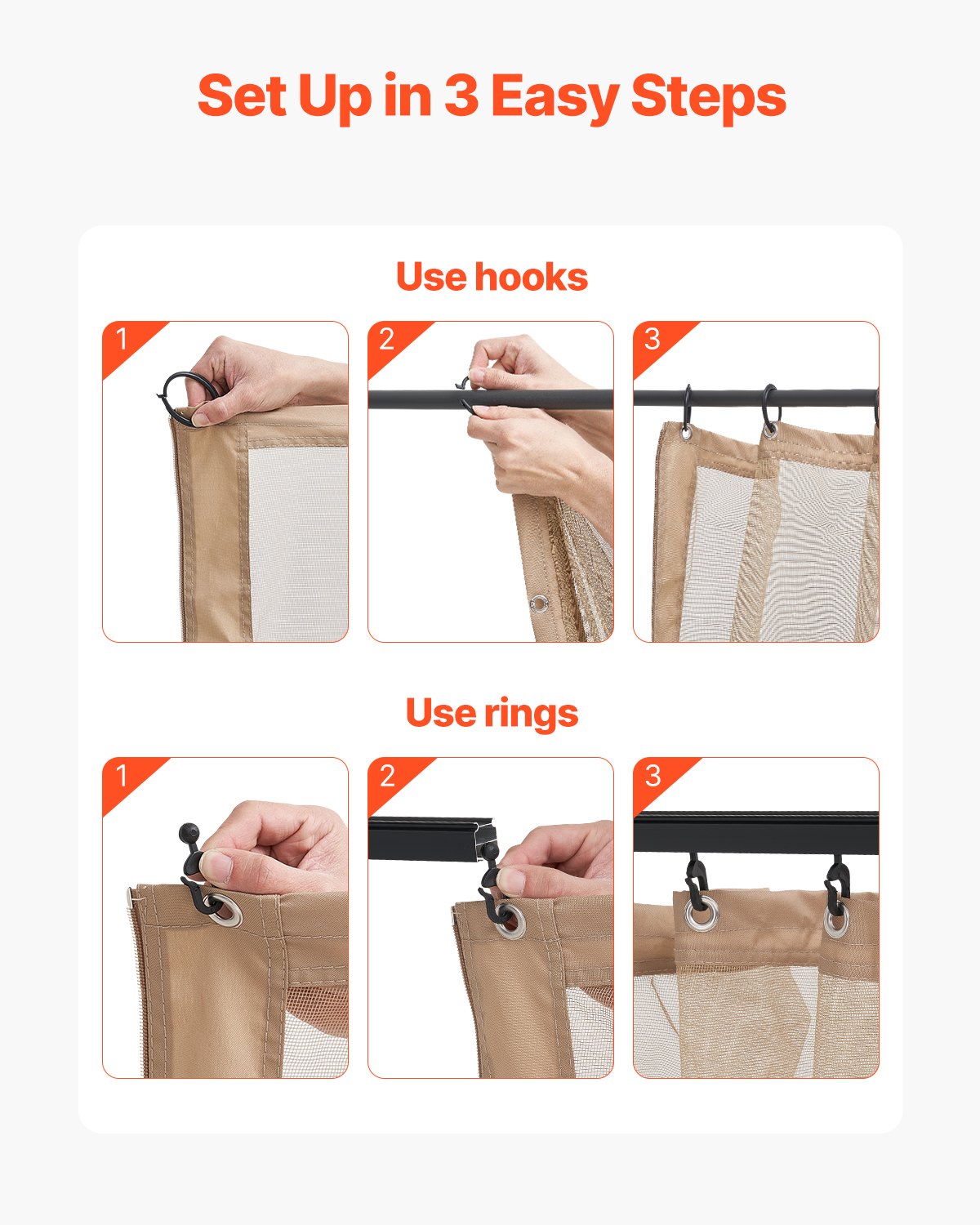 VEVOR Gazebo Netting Replacement, Fit Most 10 x 12 x 7.3 FT Gazebo 6