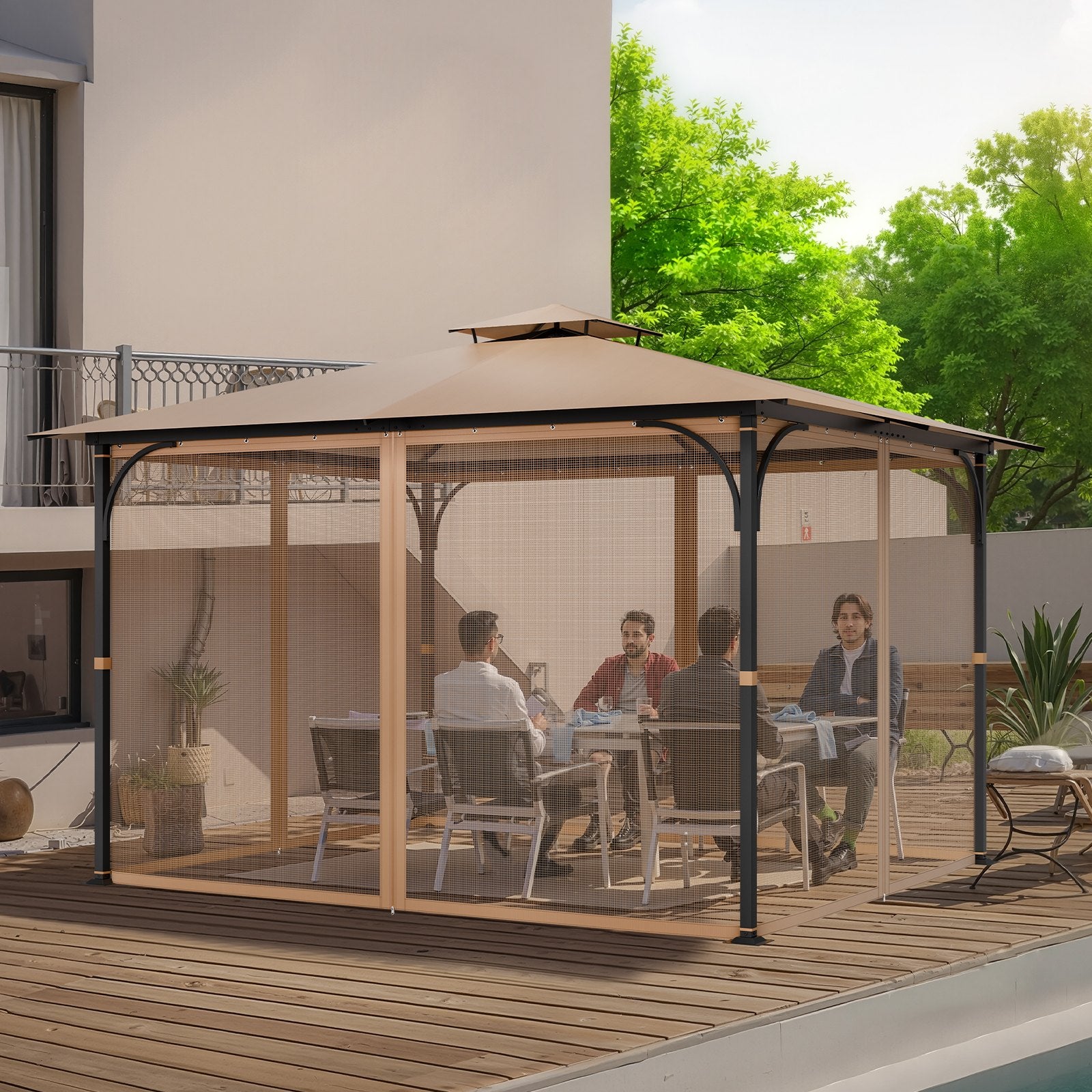 VEVOR Gazebo Netting Replacement, Fit Most 10 x 12 x 7.3 FT Gazebo 8