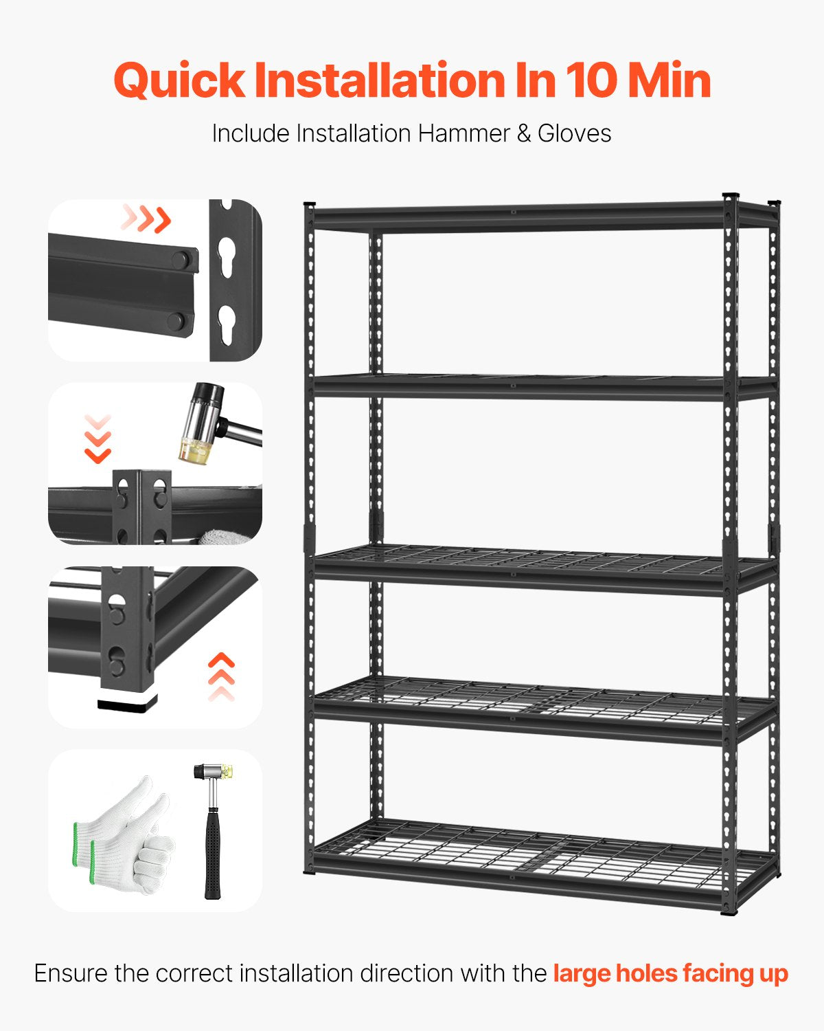 VEVOR Storage Shelves 5 Tier Adjustable Heavy Duty Garage Shelving Unit 1134 kg 5