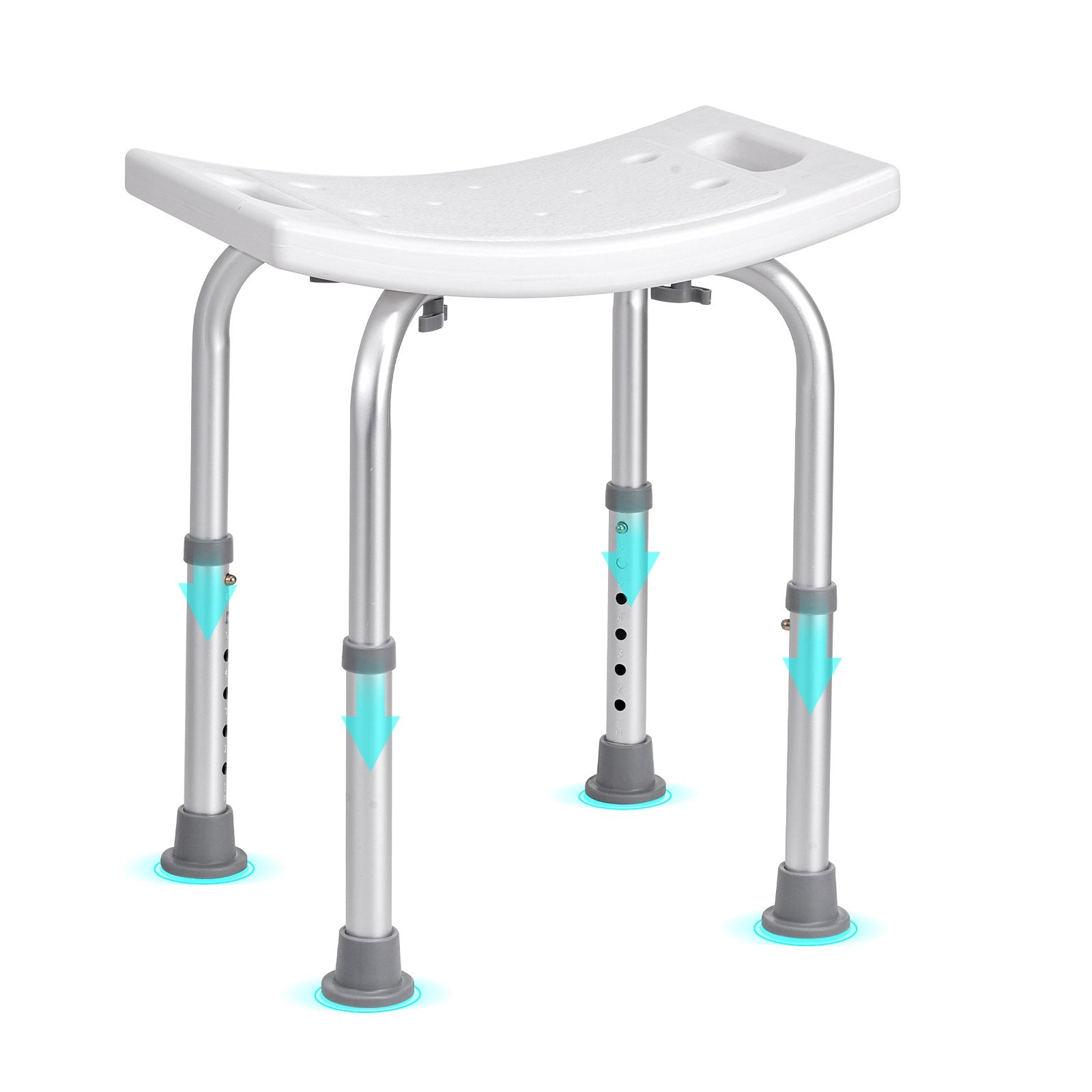 VEVOR Shower Chair, Adjustable Height Shower Stool with Built-in Handles, Shower Seat for Inside Shower or Tub, Non-Slip Bench Bathtub Stool Seat for Elderly Disabled Handicap, 158.8 kg Capacity 9