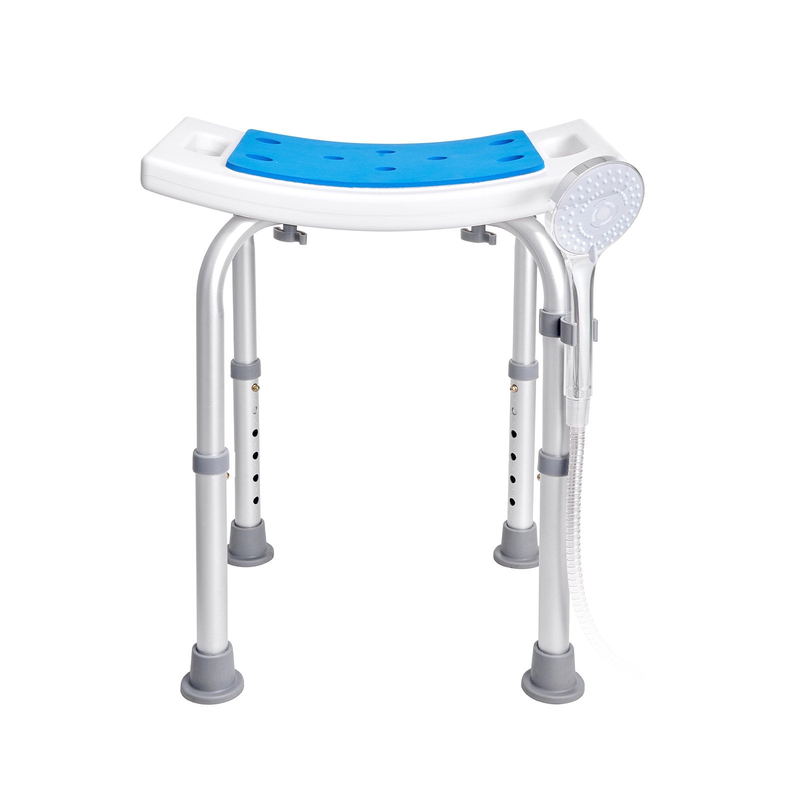 VEVOR Shower Chair, Adjustable Height Shower Stool, Shower Seat for Inside Shower or Tub, Non-Slip Bench Bathtub Stool Seat for Elderly Disabled Handicap, 158.8 kg Capacity 10