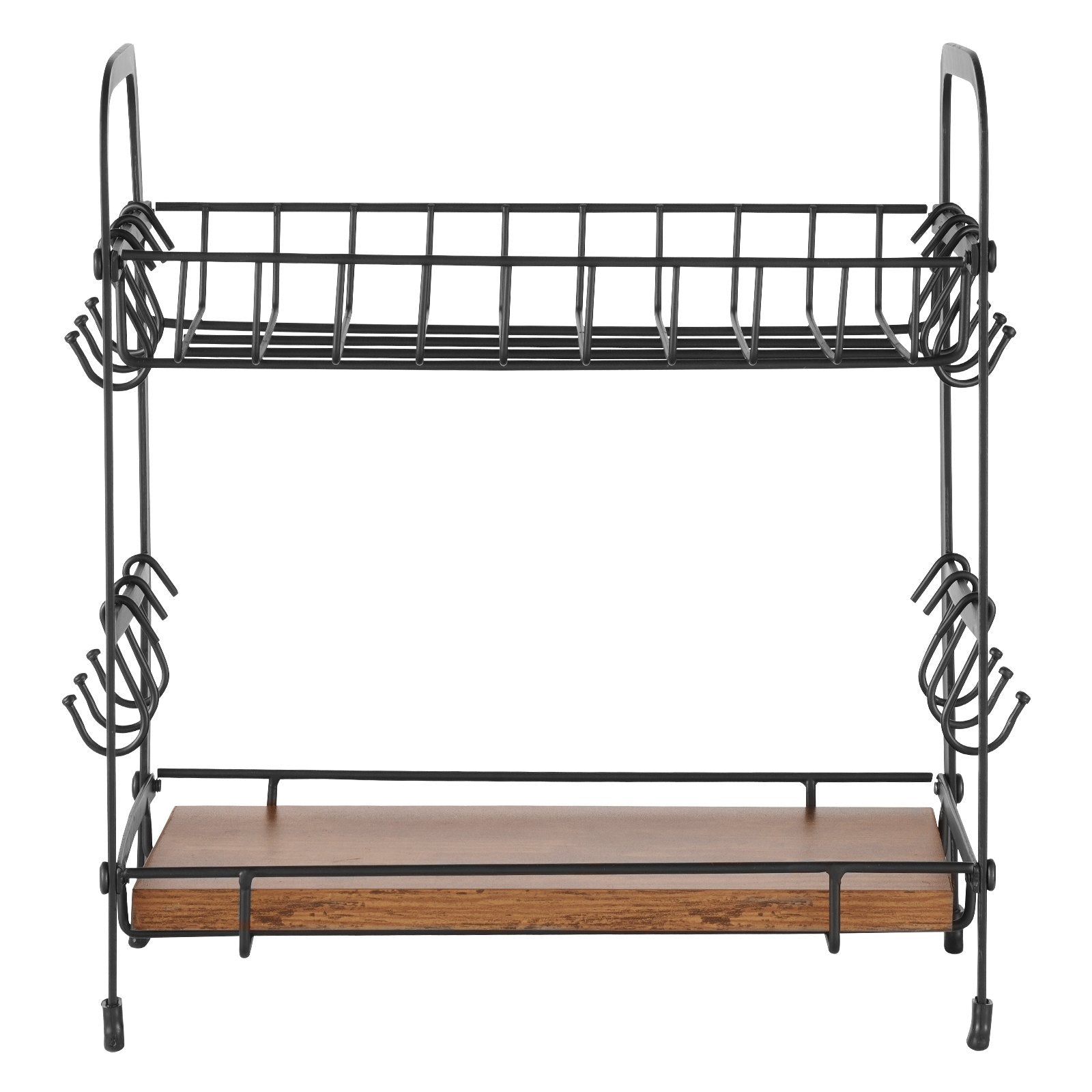 VEVOR 2 Tier Coffee Bar Organizer for Countertop w/ 12 Movable Hooks Mug Holder 10