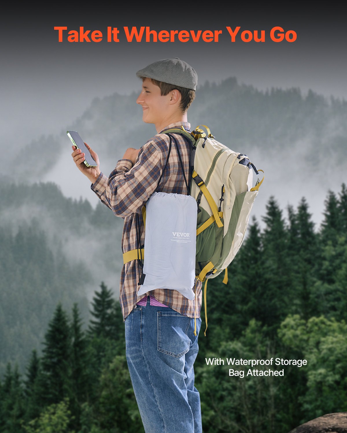 VEVOR Camping Blanket 2 m x 1.5 m Wearable Warm Stadium Blanket Light Grey. 6