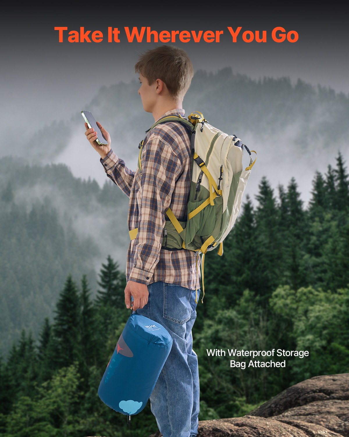 VEVOR Camping Blanket 1.9 m x 1.32 m Wearable Warm Stadium Blanket Outdoor 6