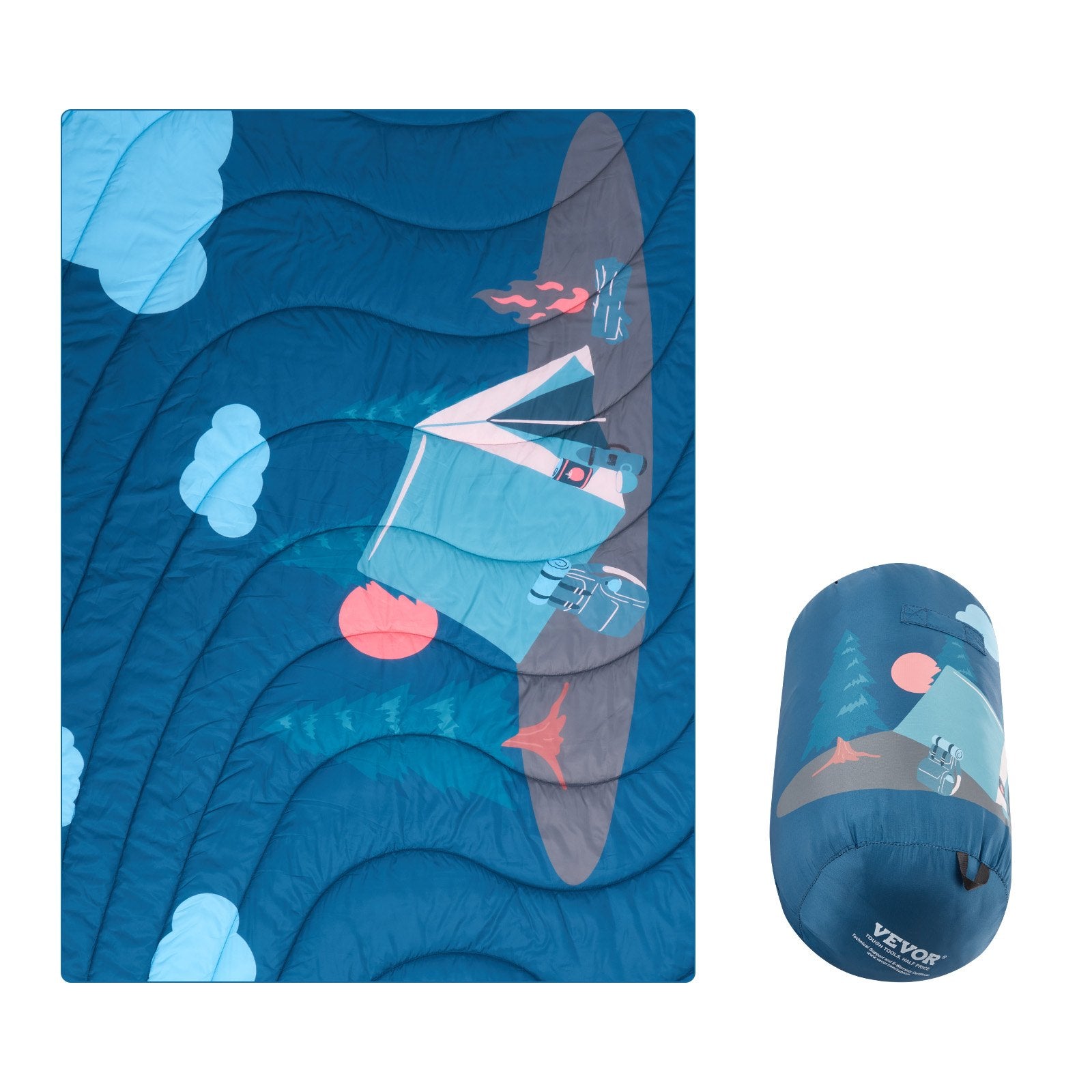 VEVOR Camping Blanket 1.9 m x 1.32 m Wearable Warm Stadium Blanket Outdoor 10