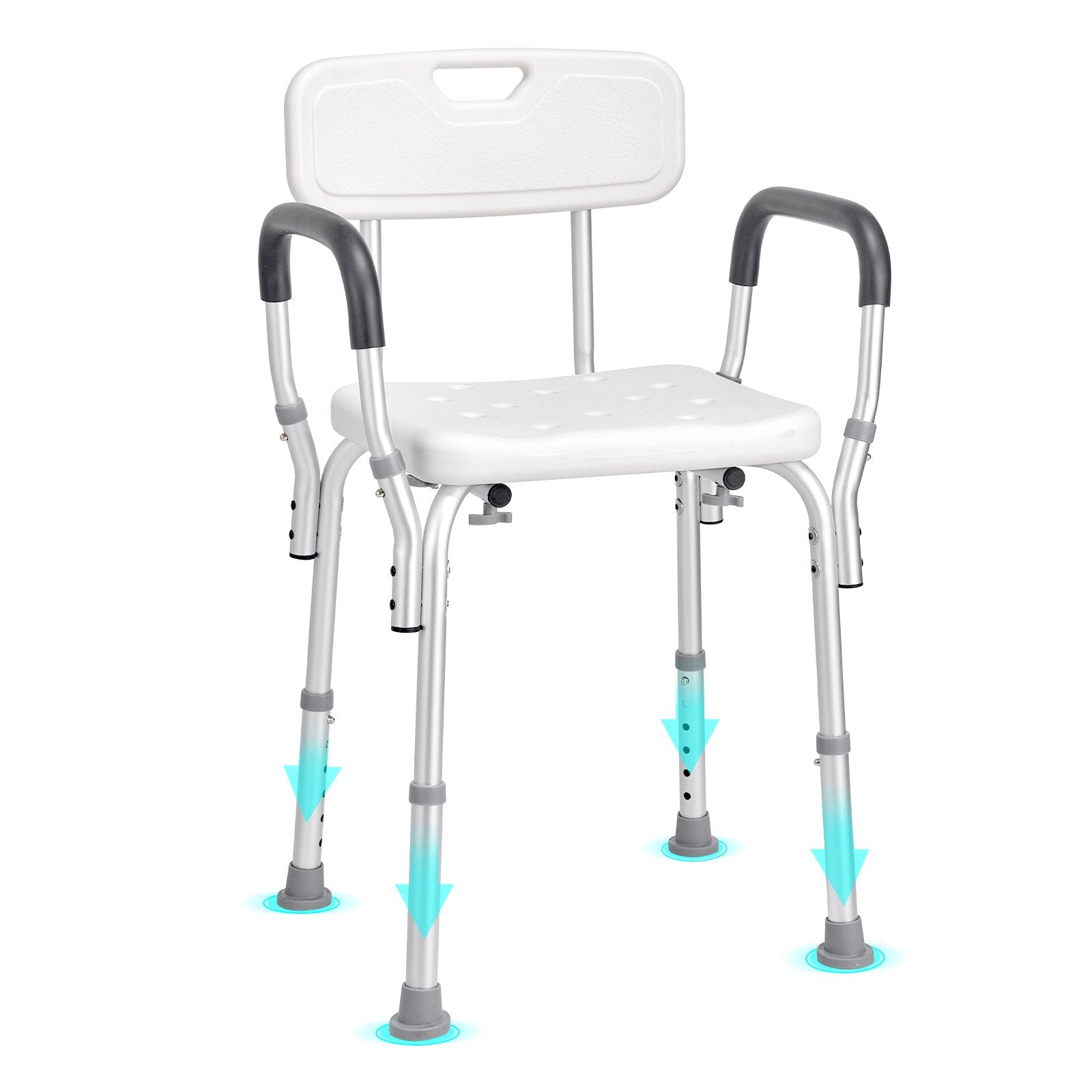 VEVOR Shower Chair, Shower Seat with Back, Adjustable Height Shower Stool, Shower Chair for Inside Shower Bathtub, Non-slip Bathroom Bench Bath Chair for Elderly Disabled Handicap, 158.8 kg Capacity 9