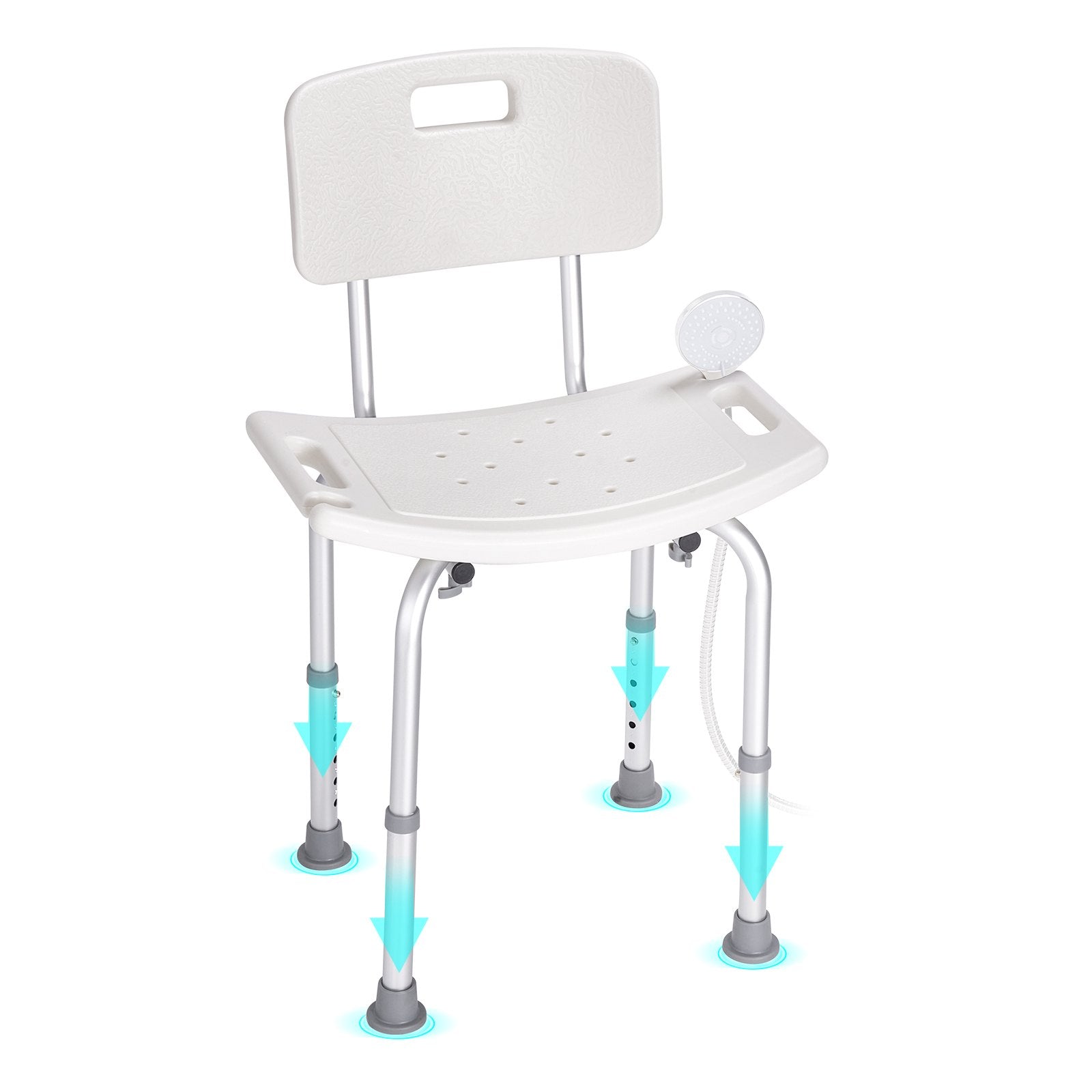 VEVOR Shower Chair, Shower Seat with Back, Adjustable Height Shower Stool, Shower Chair for Inside Shower Bathtub, Non-slip Bathroom Bench Bath Chair for Elderly Disabled Handicap, 158.8 kg Capacity 9