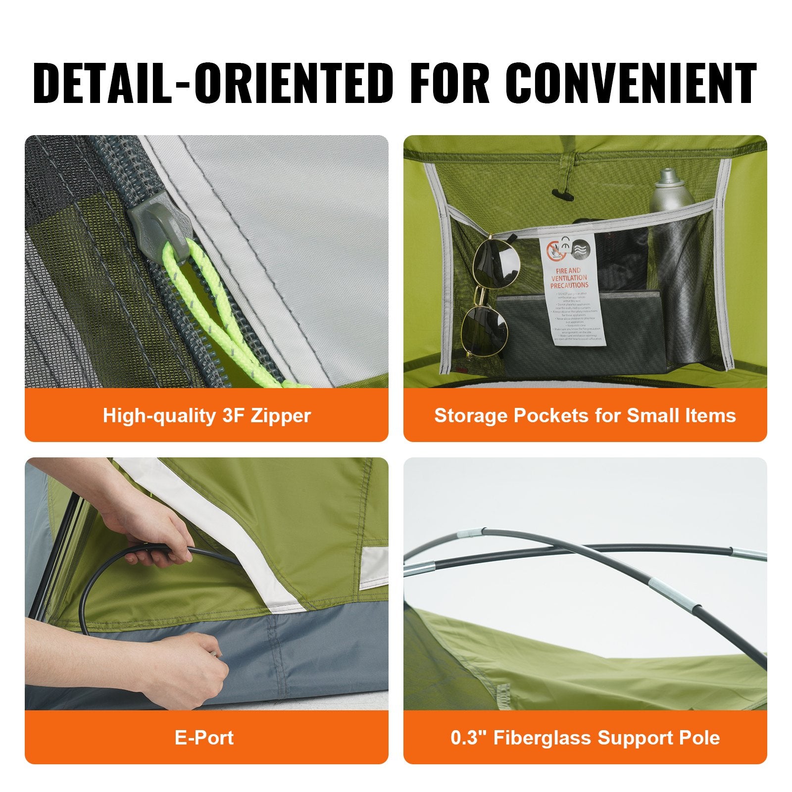 VEVOR Camping Tent, 7 x 7 x 4 ft Fit for 6 Person, Waterproof Lightweight Backpacking Tent, Easy Setup, with Door and Window, for Outdoor Family Camping, Hiking, Hunting, Mountaineering Travel 6