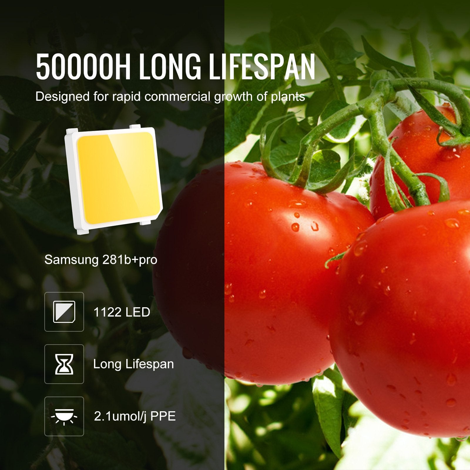 VEVOR LED Grow Light, 400W Full Spectrum Dimmable, High Yield Samsung 2B1B Diodes Growing Lamp for Indoor Plants Seedling Veg and Bloom Greenhouse Growing, Daisy Chain Driver for 4x4/5x5 ft Grow Tent 3