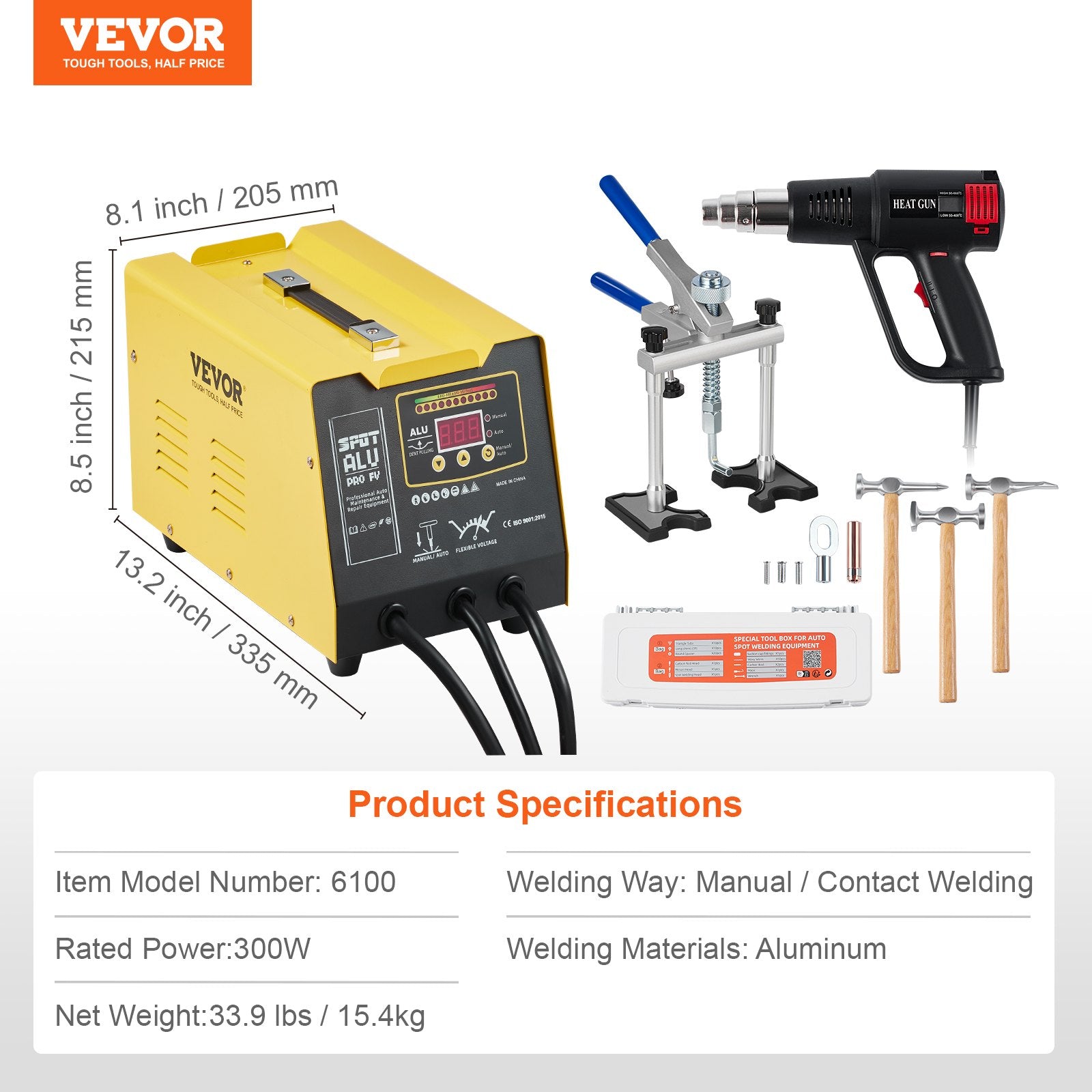 VEVOR Spot Welder Dent Puller 300W Stud Welder Dent Repair for Aluminum Car Body 6