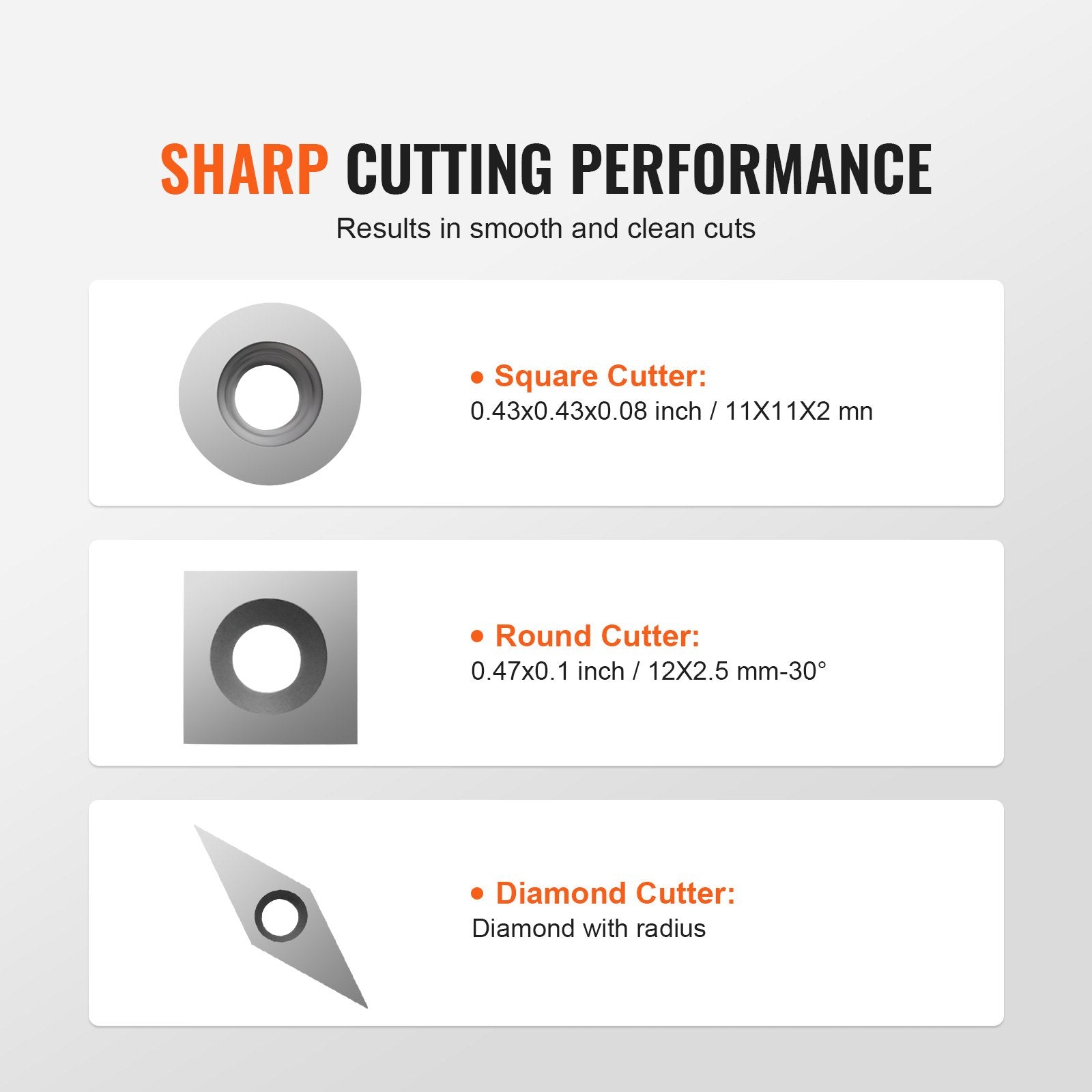 VEVOR Wood Lathe Chisel Set, 3 PCS Woodworking Turning Tools, Includes Square, Round, Diamond Carbide Blades, 20 cm Comfortable Grip Handles, Wood Chisel Set with Wooden Box For Turning Pens or Small 3